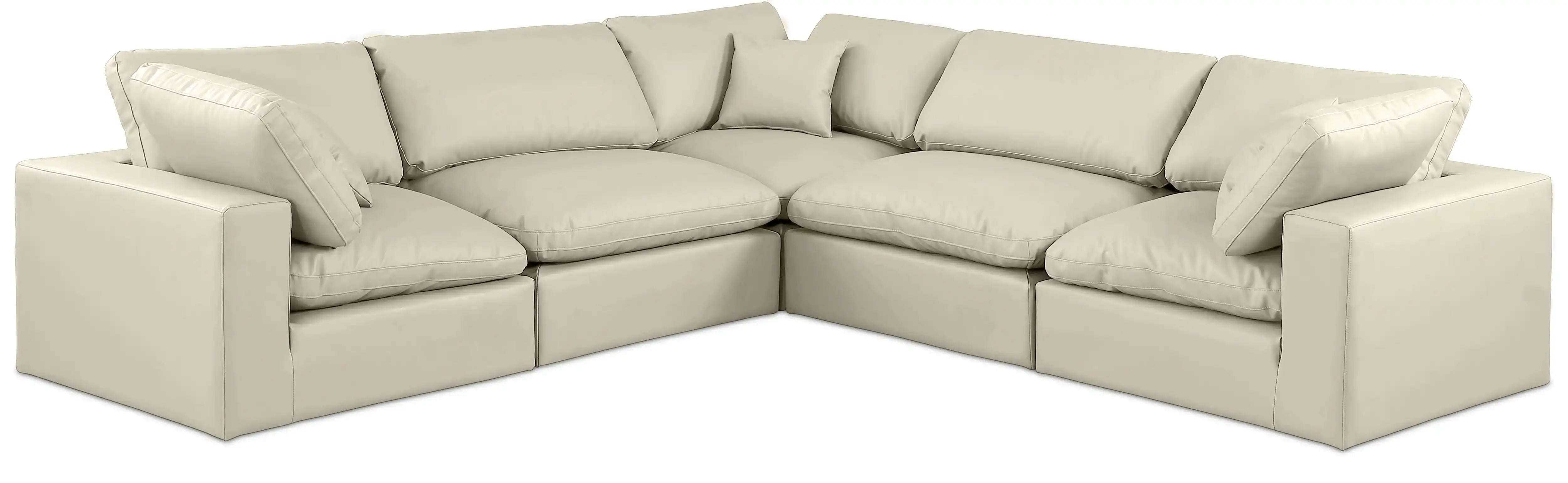 Comfy - 5 Piece Faux Leather Modular Corner Sectional - Best Buy Furniture