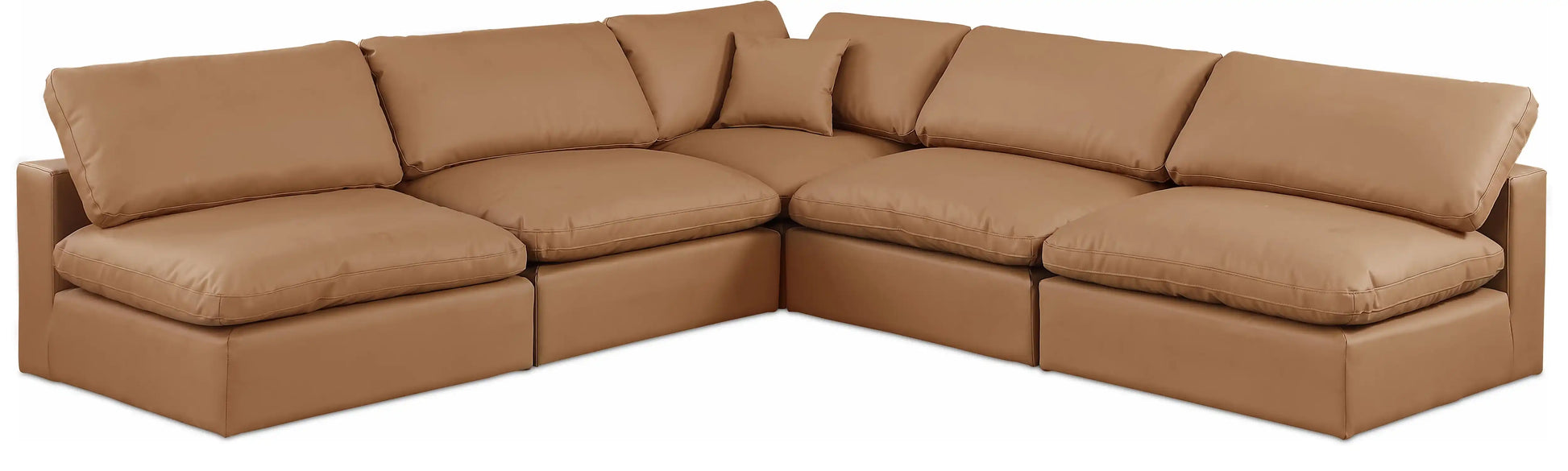 Comfy - 5 Piece Faux Leather Modular Corner Armless Sectional - Best Buy Furniture