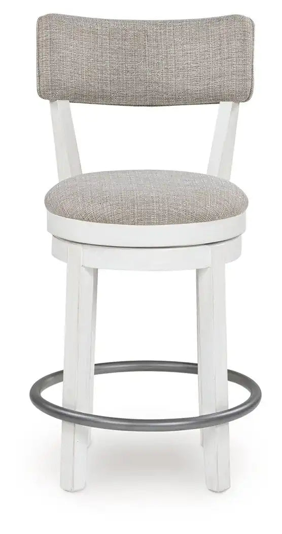 Robbinsdale - Upholstered Swivel Barstool (Set of 2) - Antique White - Best Buy Furniture