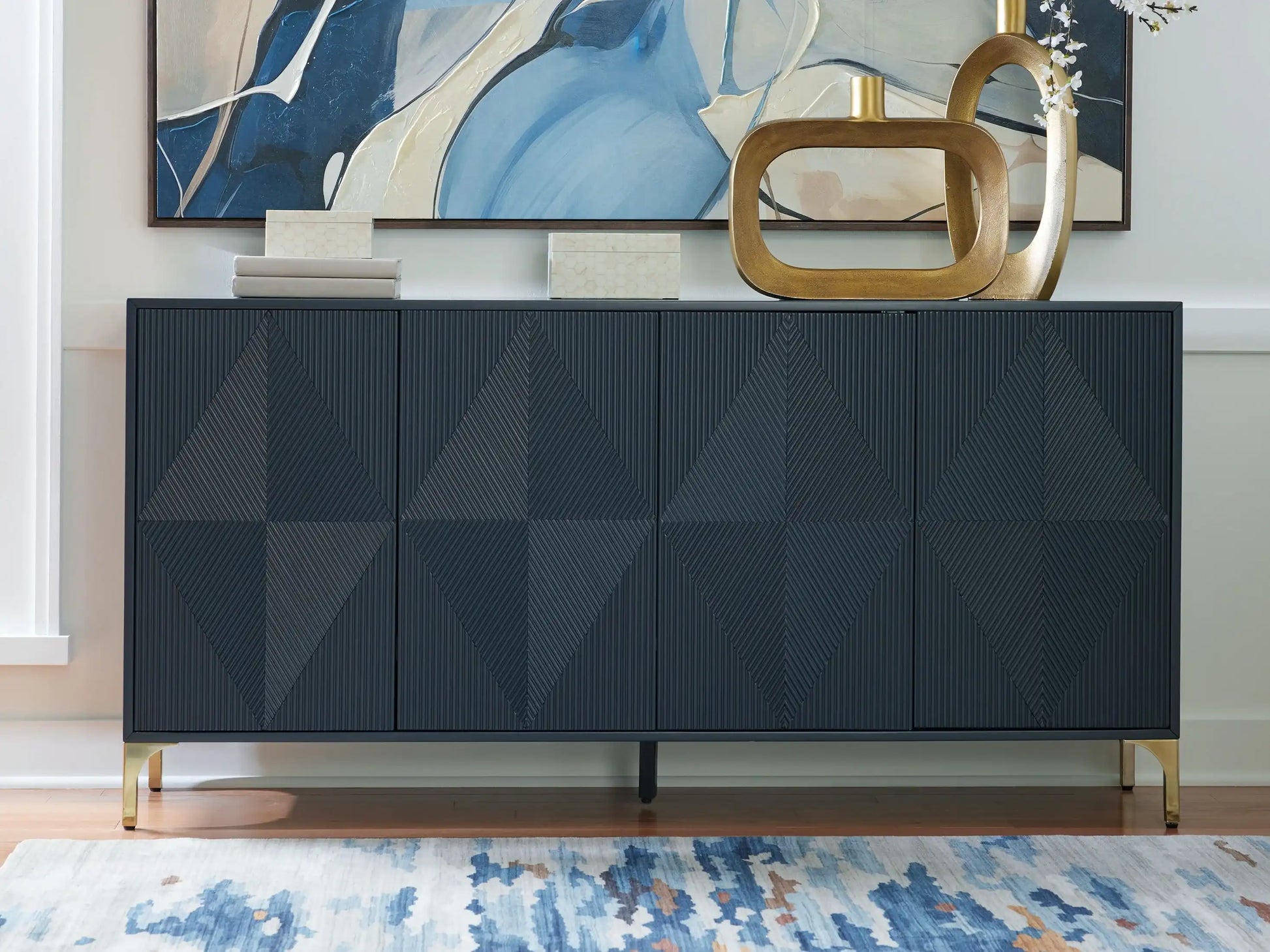 Loirwick - Accent Cabinet - Dark Blue - Best Buy Furniture
