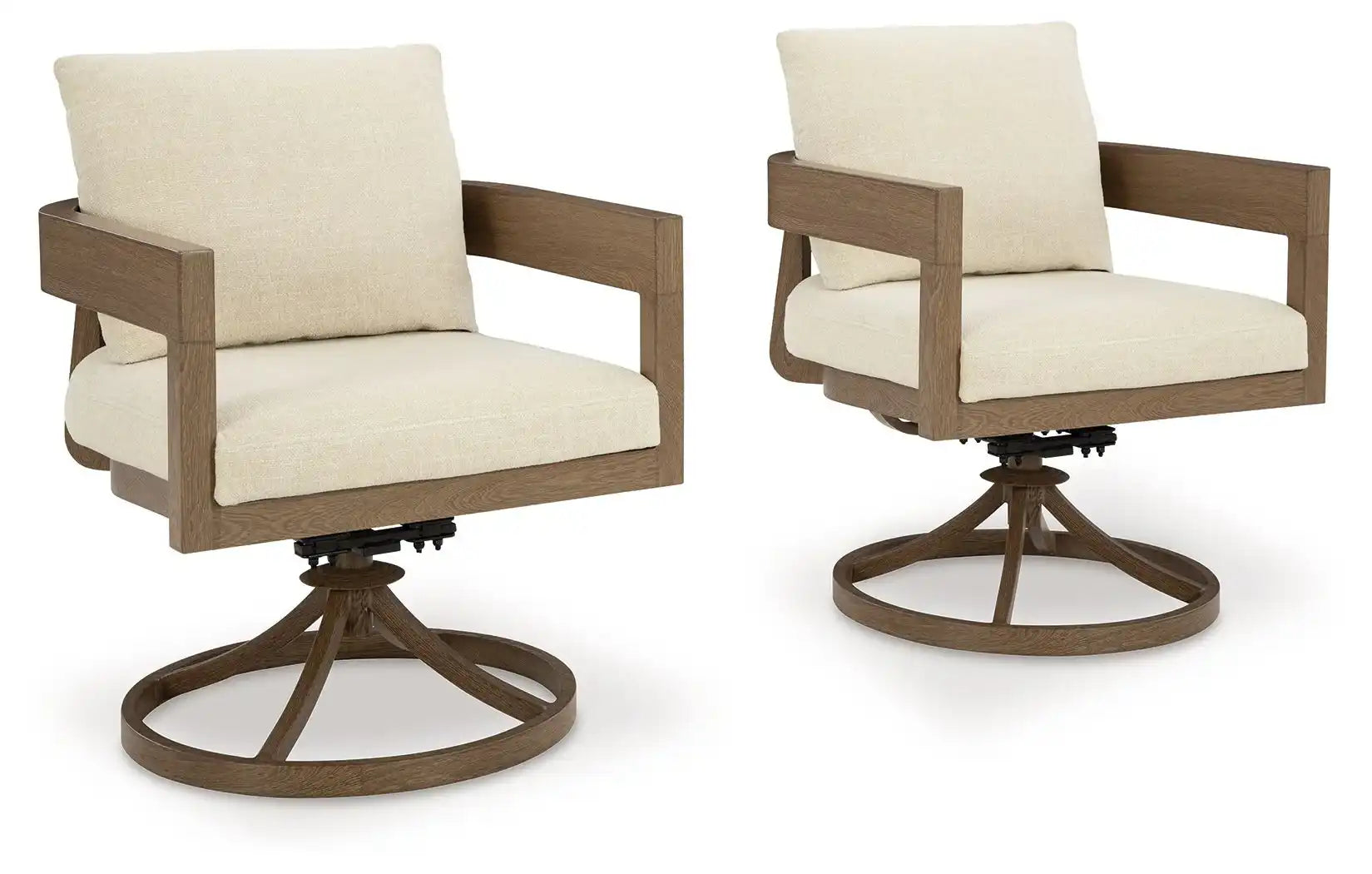 Serene Bay - Swivel Chair With Cushion (Set of 2) - Dark Brown / White - Best Buy Furniture