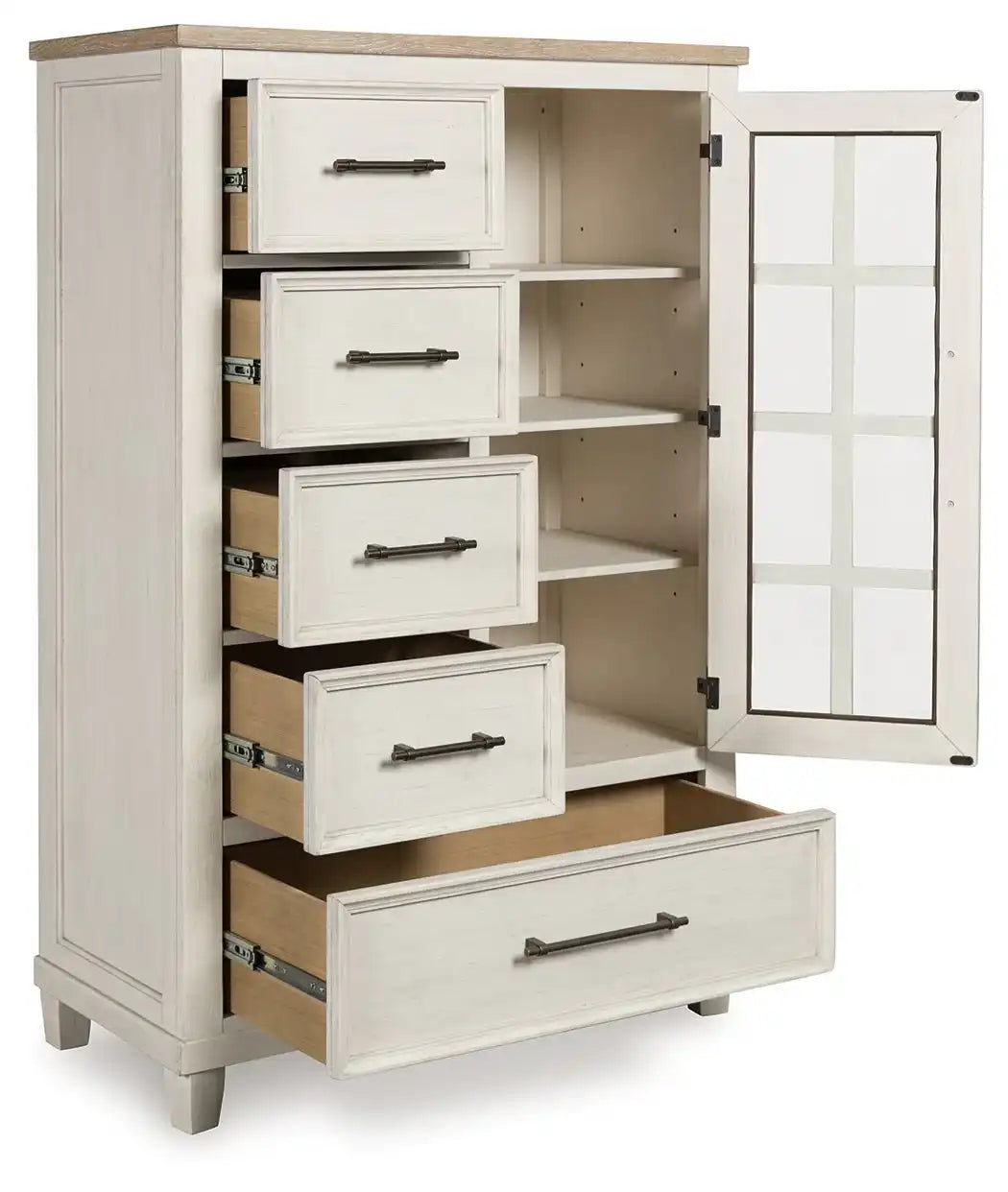 Shaybrock - Door Chest - Antique White / Brown - Best Buy Furniture