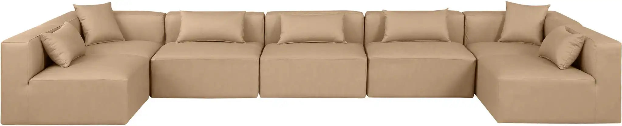 Cube - 7 Piece Modular U-Shaped Sectional - Tan