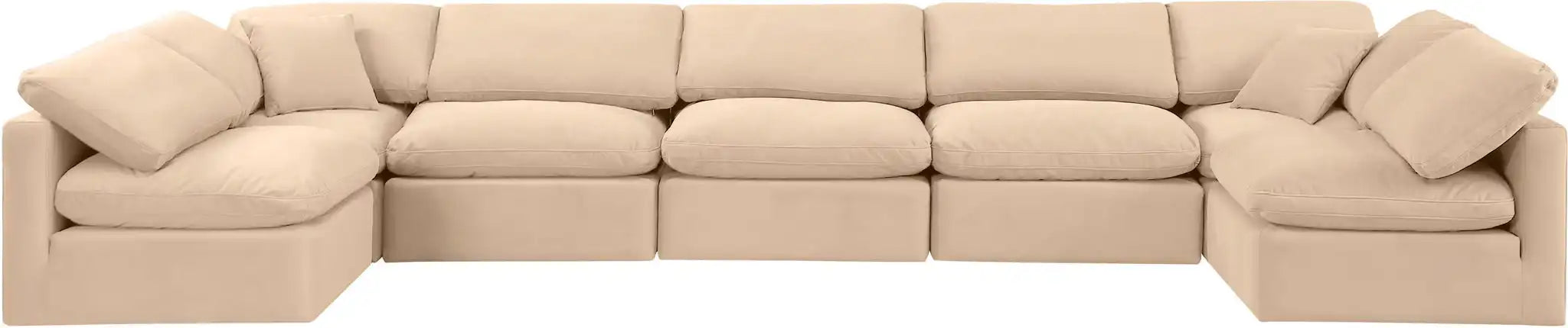 Indulge - Velvet 7 Piece Modular U-Shaped Sectional