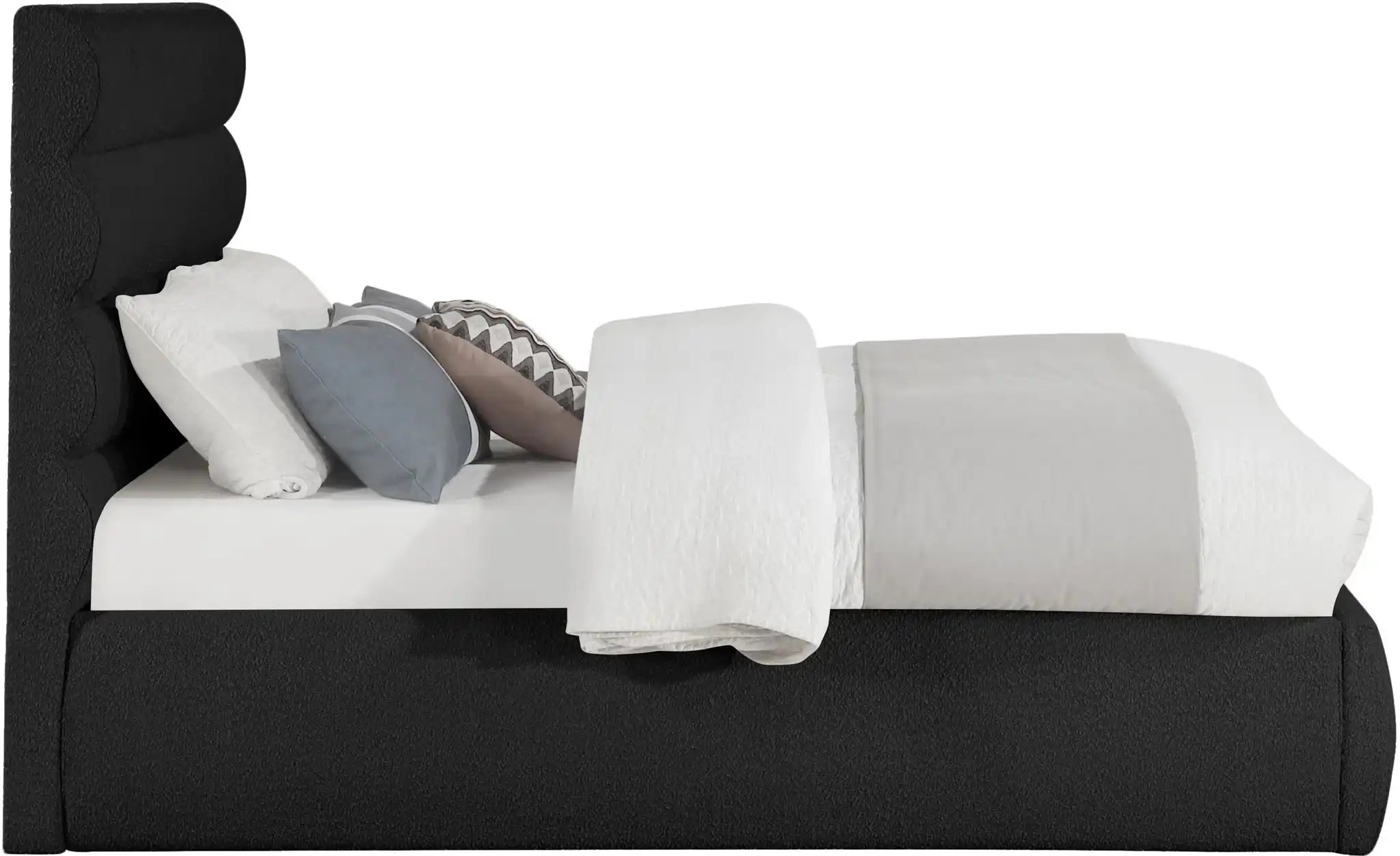 Adam - Boucle Fabric Bed With 52" Headboard