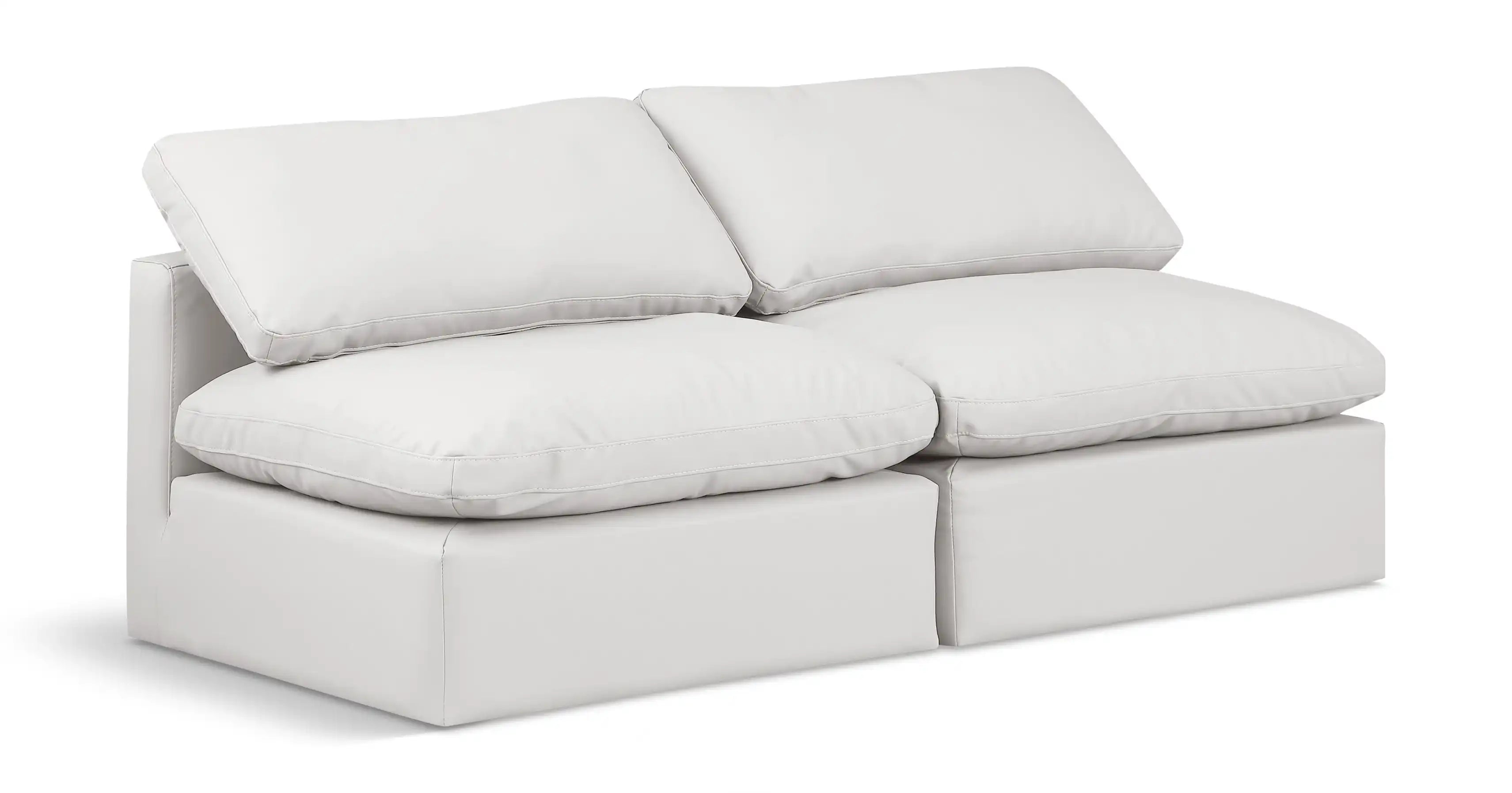 Indulge - Faux Leather 2 Seat Modular Armless Sofa - Best Buy Furniture