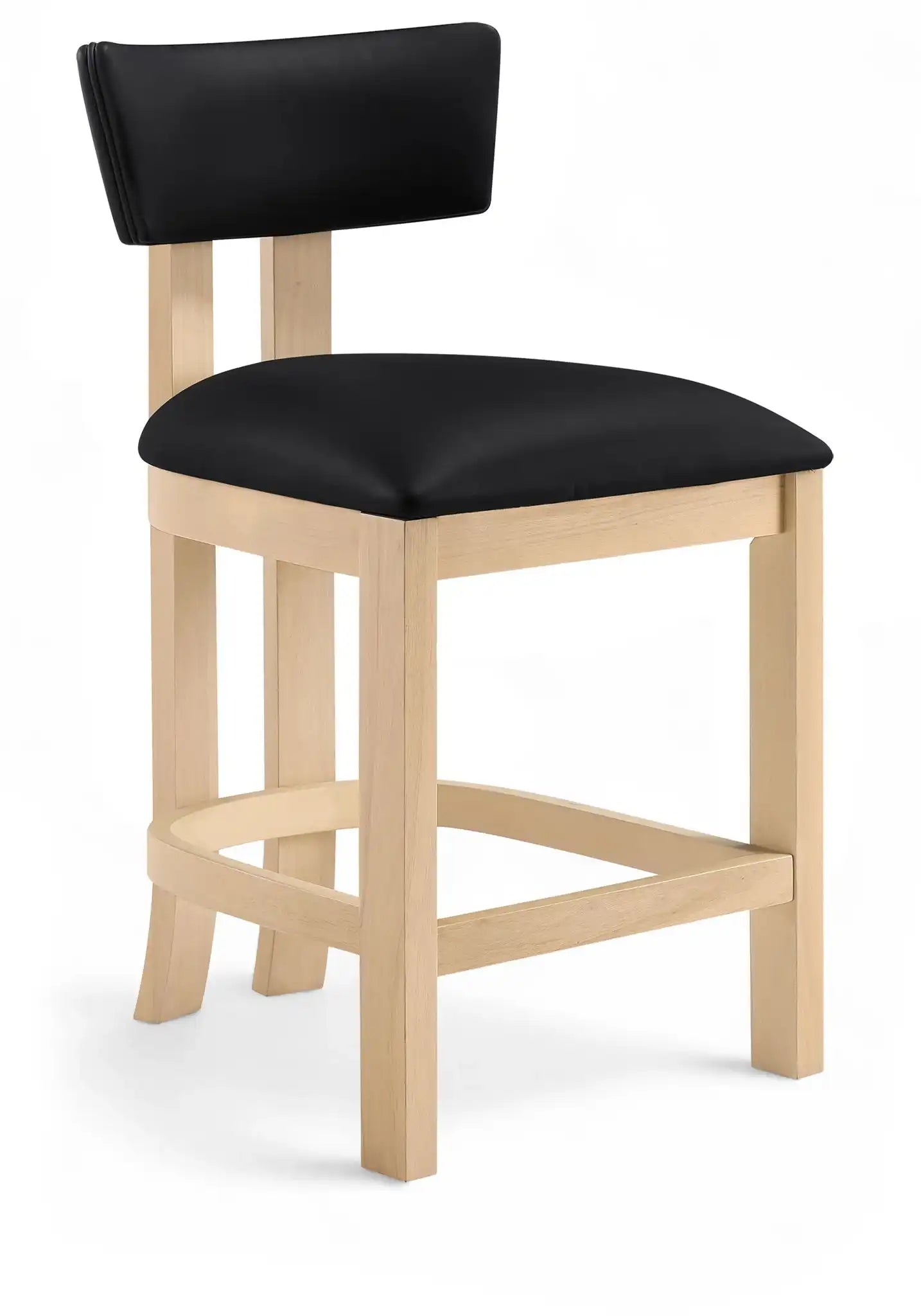 Lavrin - Vegan Leather Counter Stool (Set of 2) - Natural Base - Best Buy Furniture