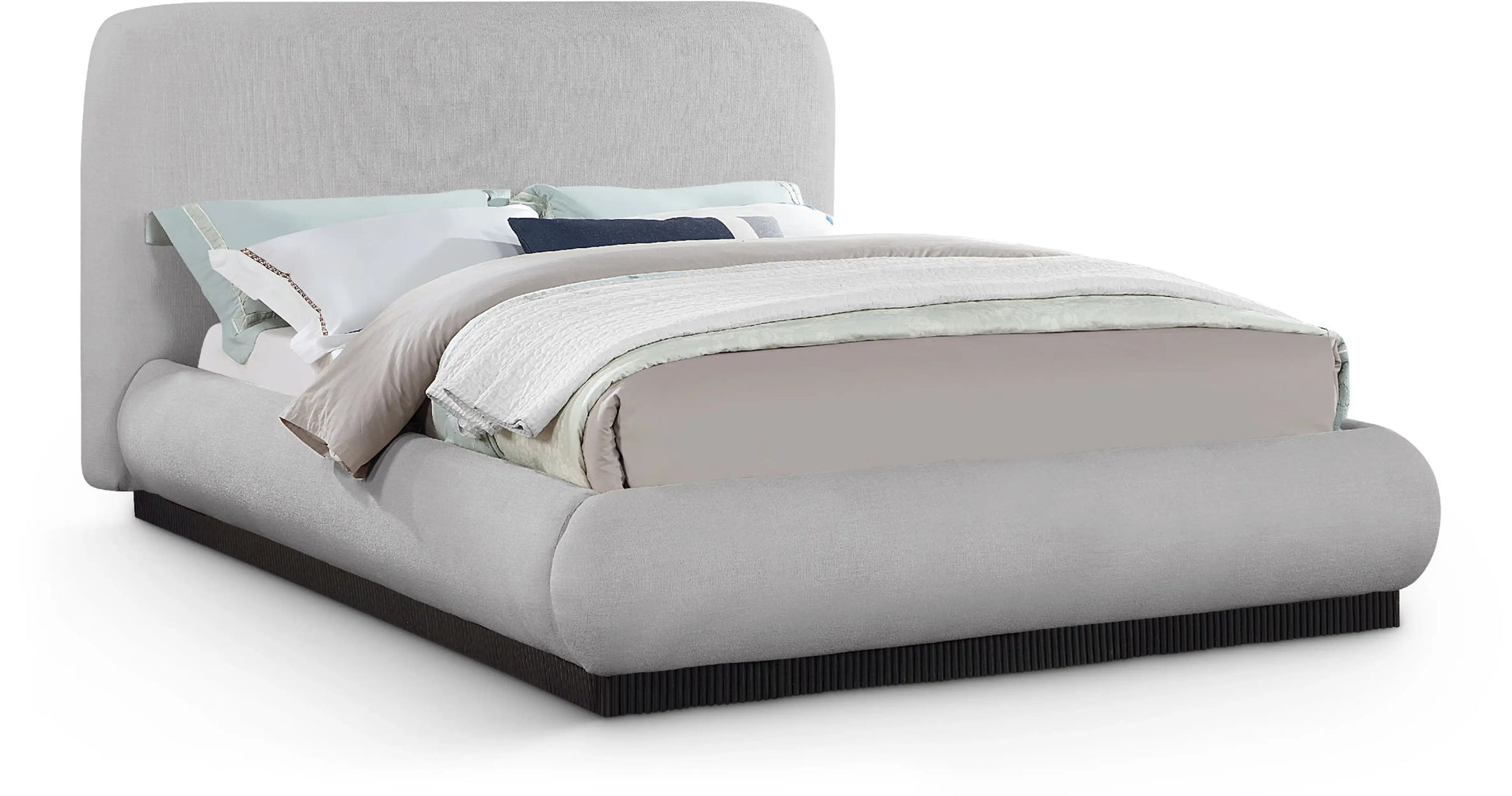 Rigby - Linen Bed With Black Base - Best Buy Furniture
