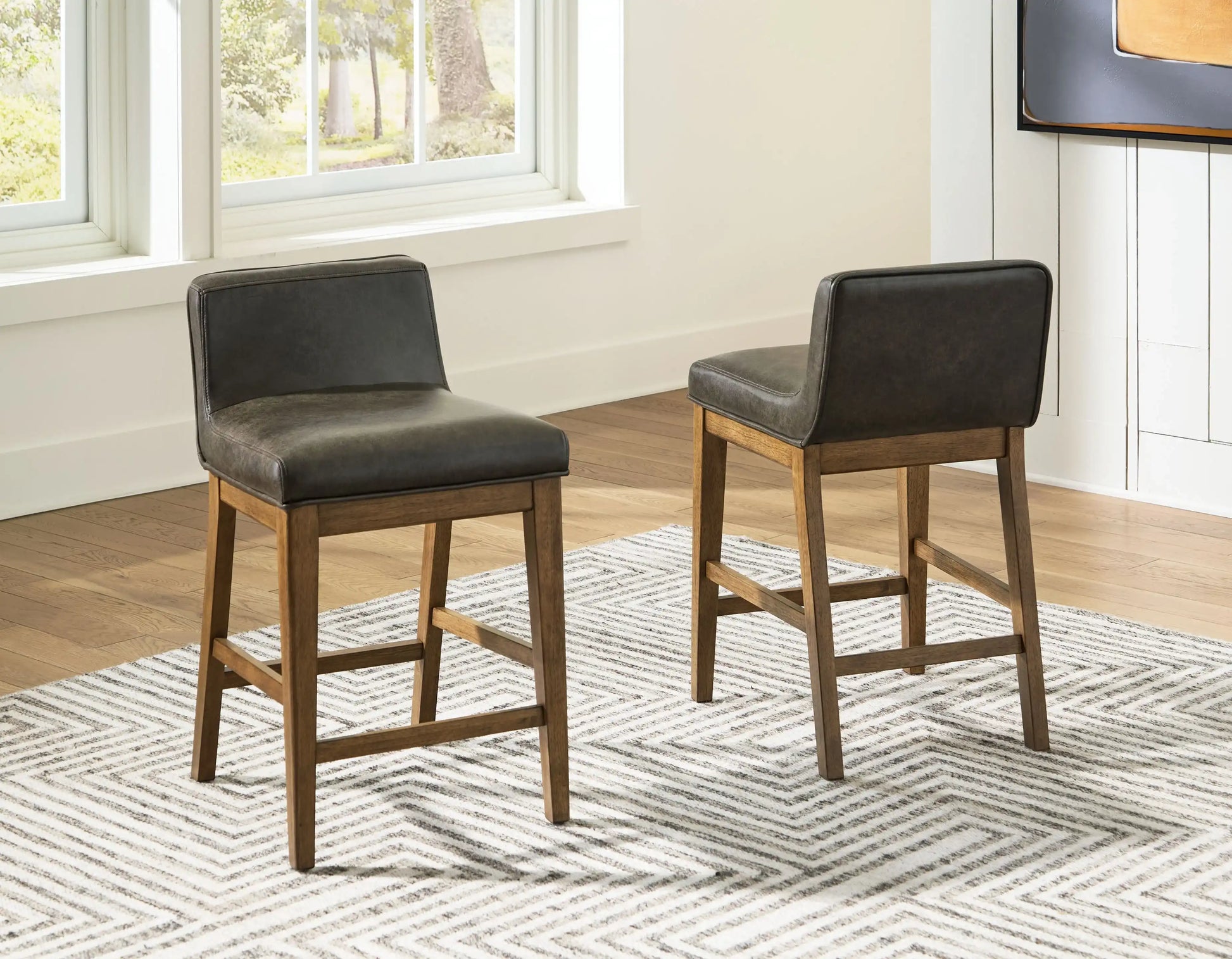 Cabalynn - Upholstered Barstool (Set of 2) - Two-tone Brown - Best Buy Furniture