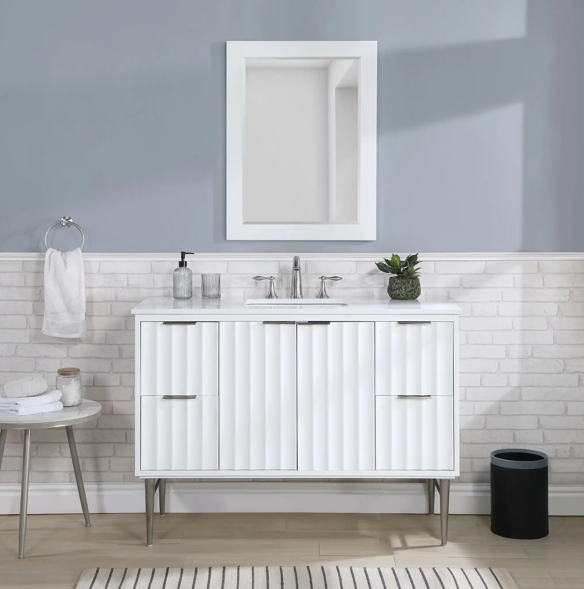 Modernist - Bathroom Vanity With Chrome Legs
