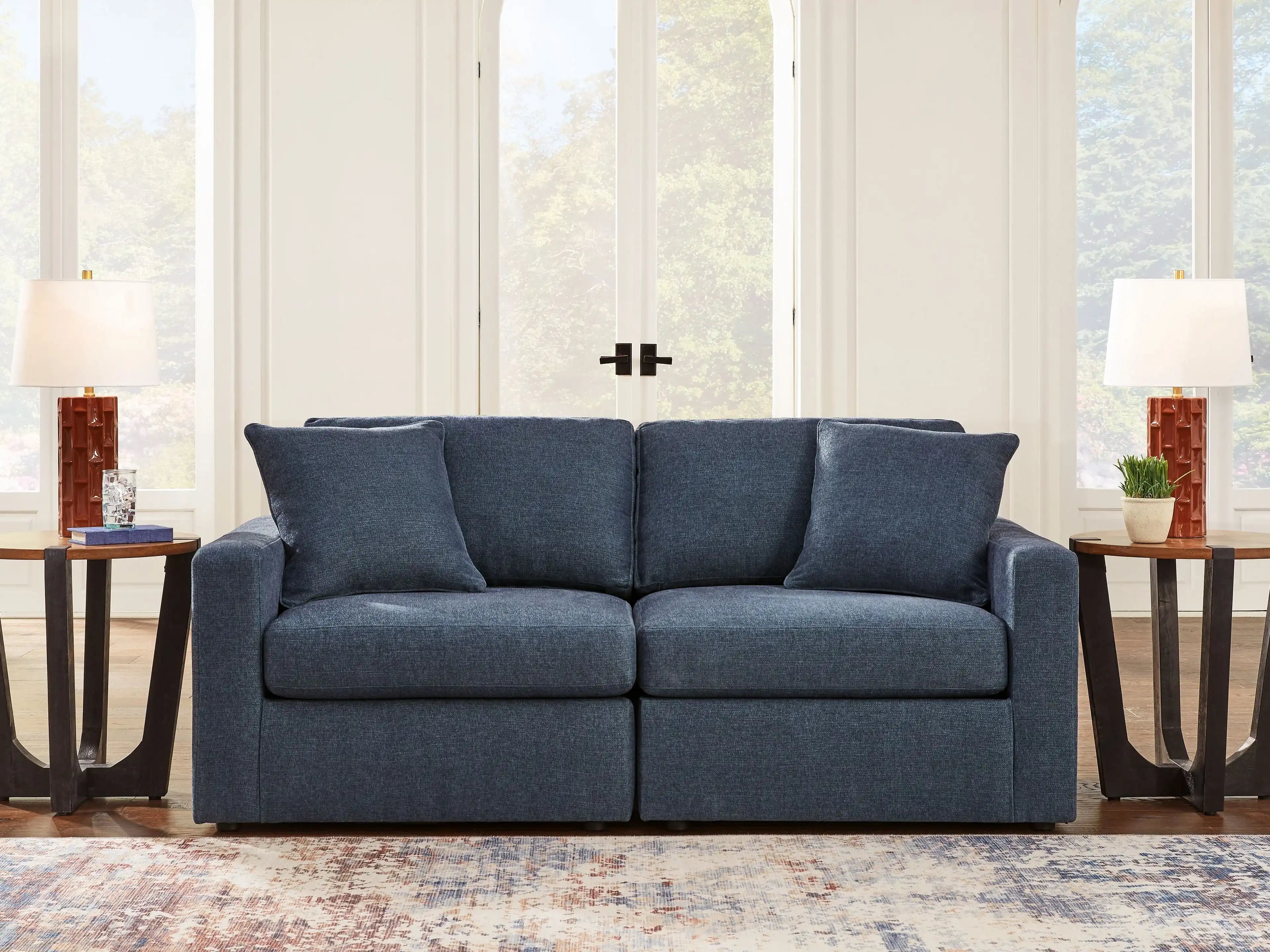 Modmax - 2-Piece Sectional Loveseat - Fabric - Ink - Best Buy Furniture