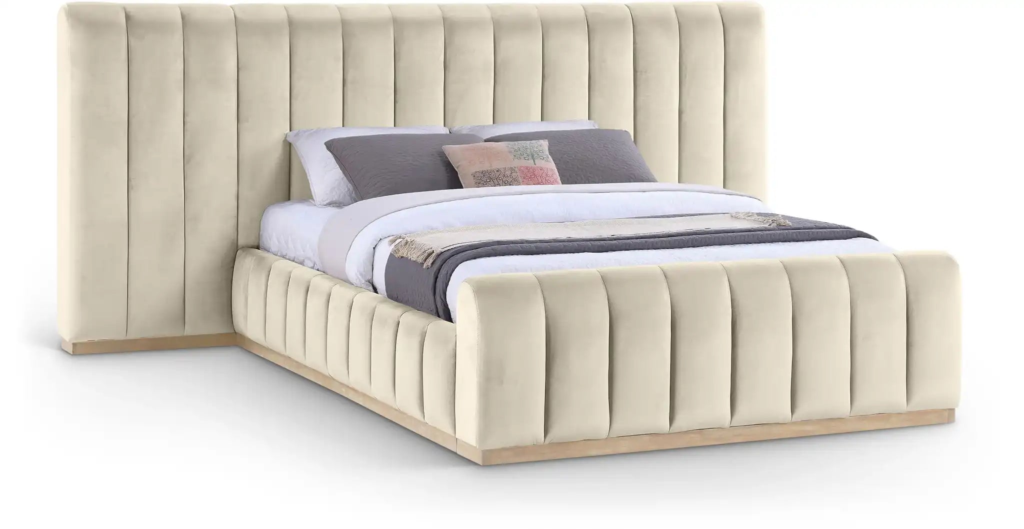 Amara - Velvet Upholstered Bed - Best Buy Furniture