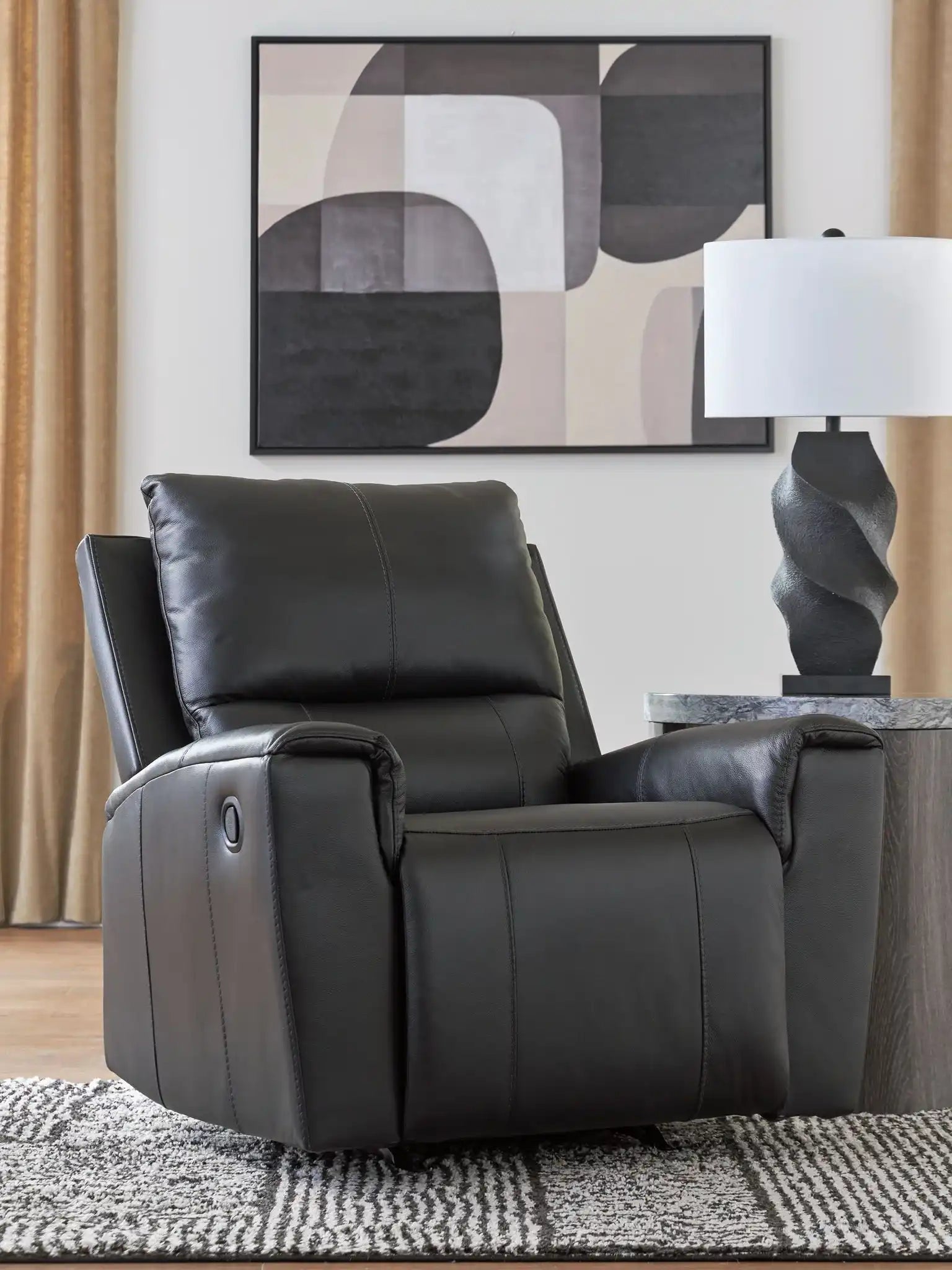 Glossmore - Rocker Recliner - Black - Best Buy Furniture