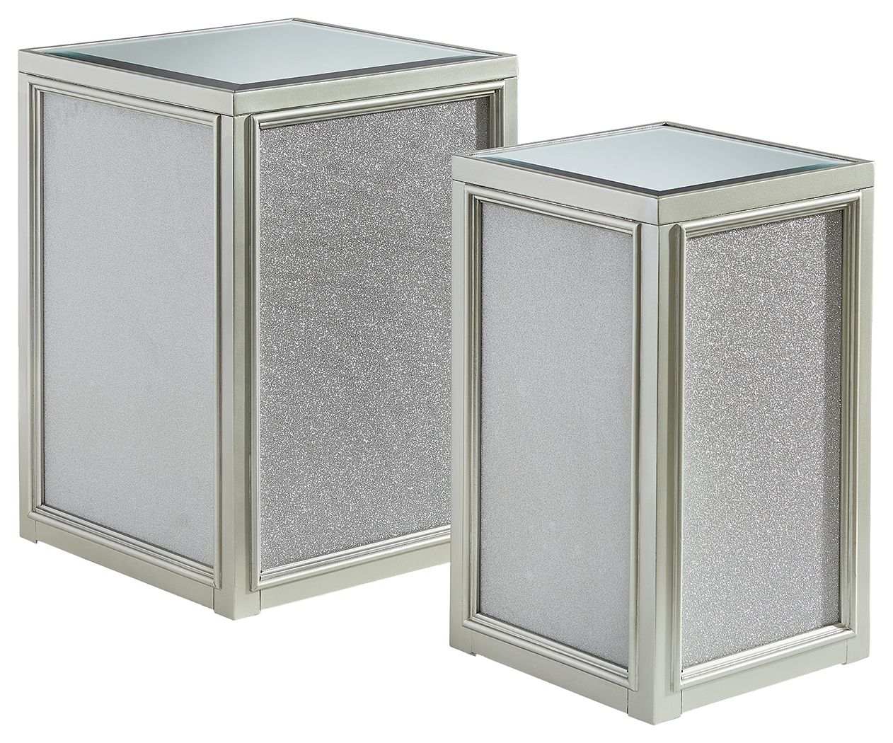Traleena - Nesting End Tables (Set of 2) - Silver Finish - Best Buy Furniture