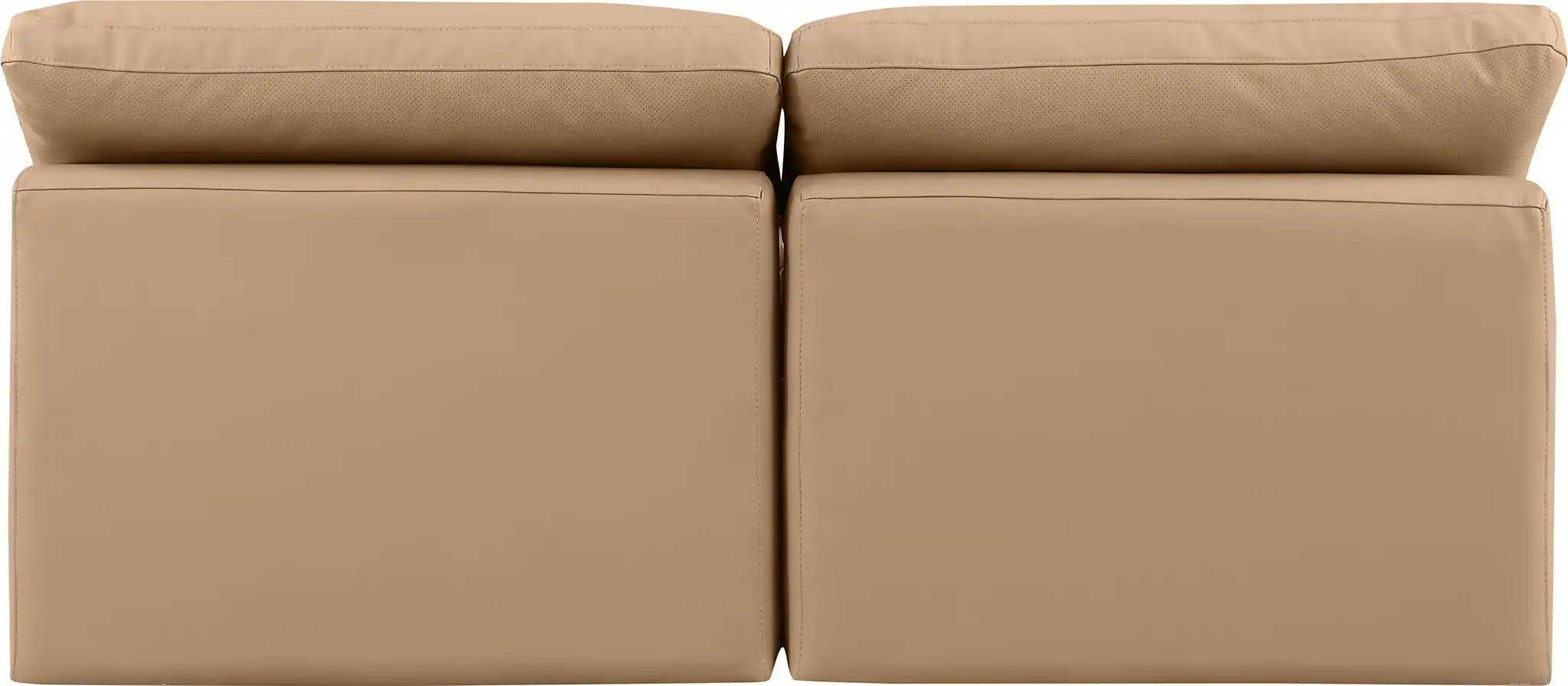 Indulge - Faux Leather 2 Piece Modular Armless Sofa - Tan