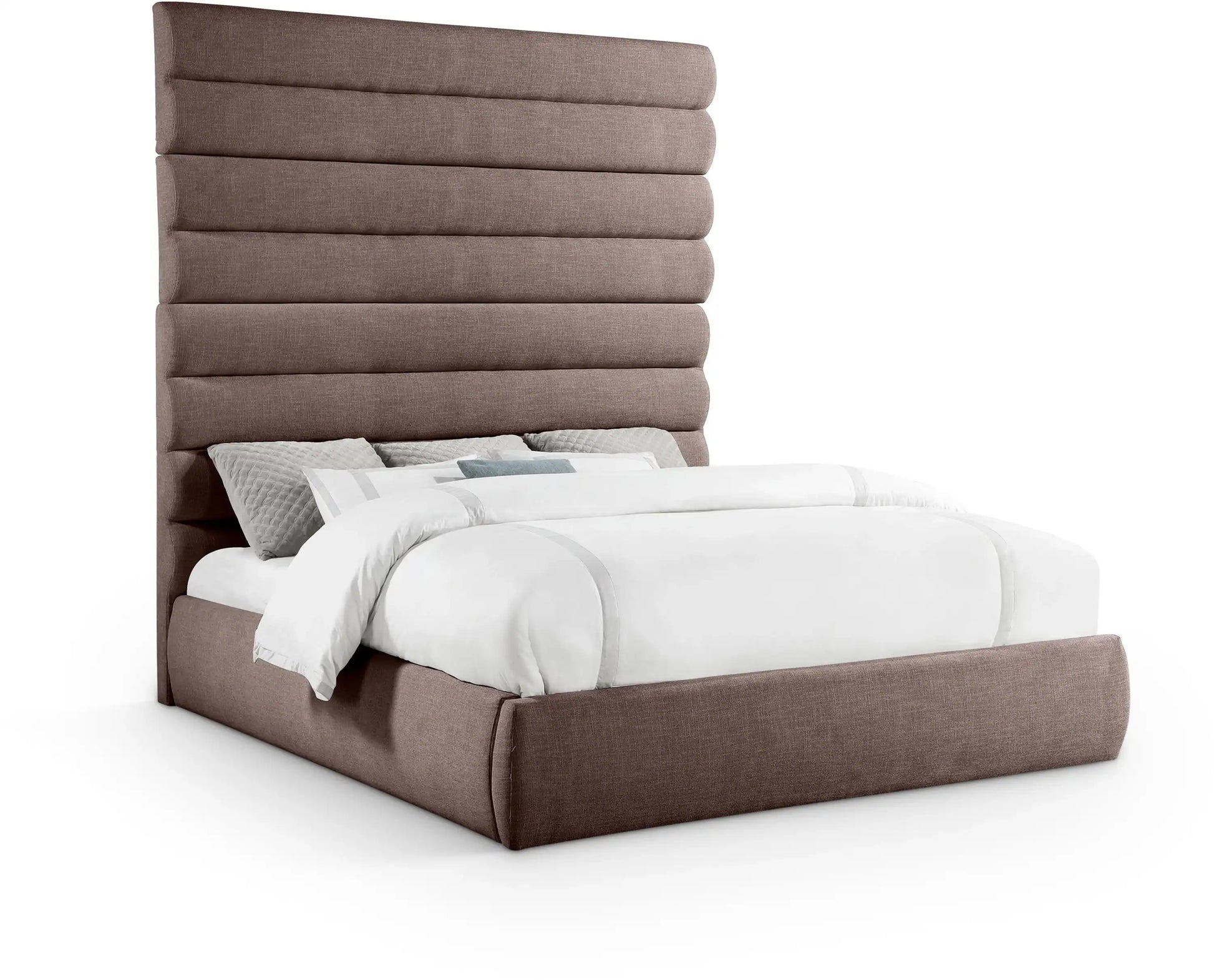 Adam - Linen Fabric Bed With 89" Headboard - Best Buy Furniture