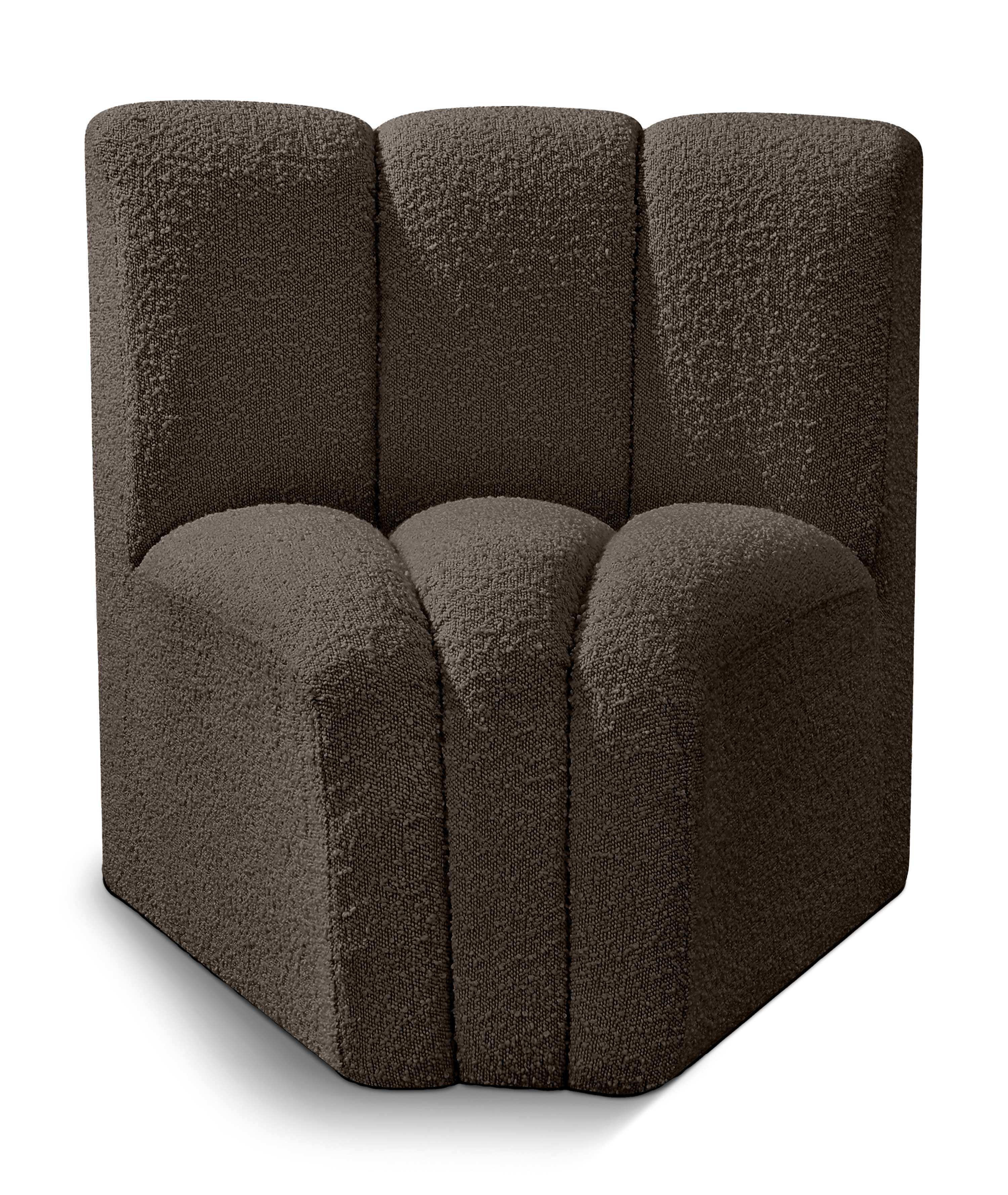 Arc - Boucle Fabric Curved Corner Chair - Best Buy Furniture
