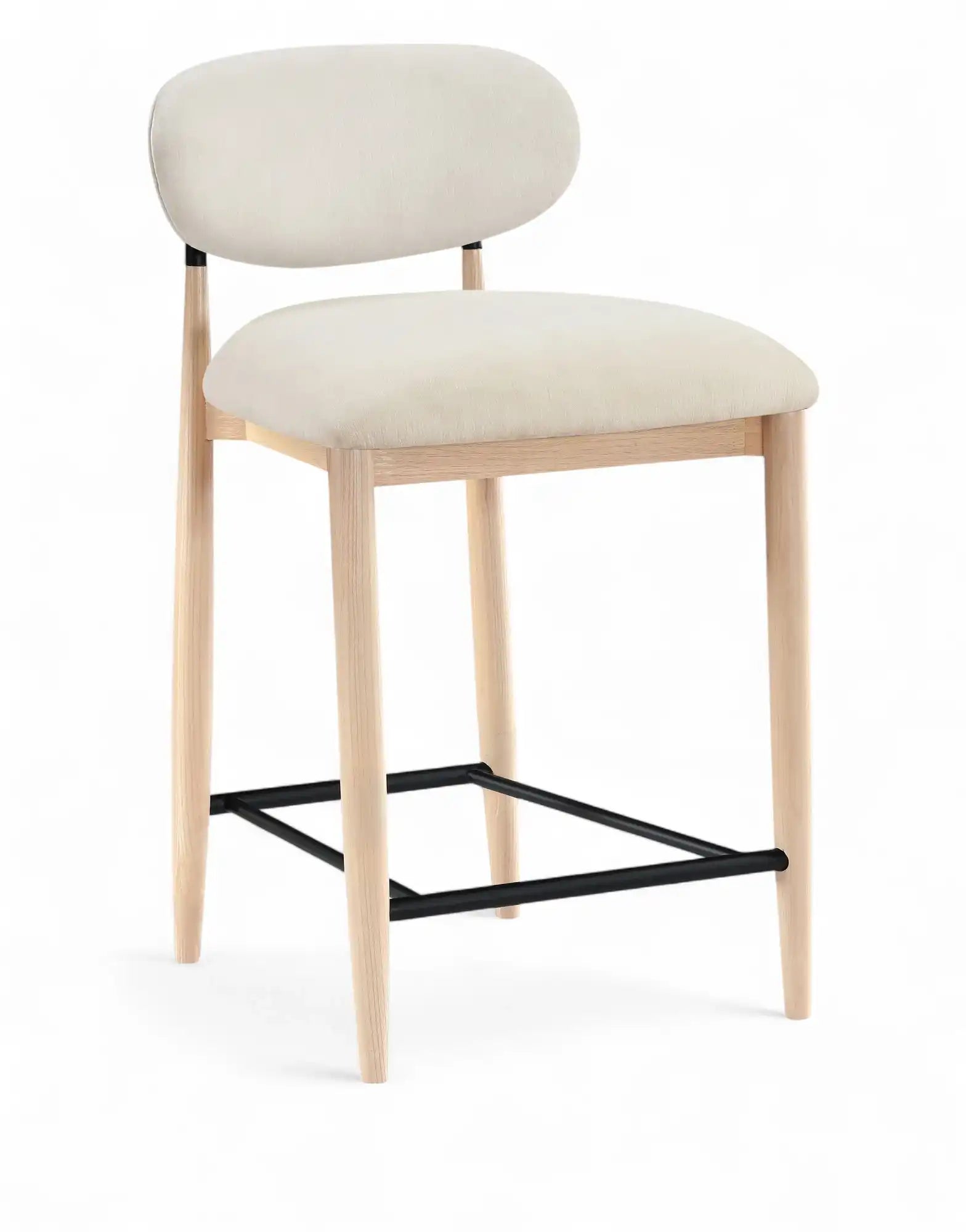 Riccio - Upholstered Stool - Cream - Best Buy Furniture
