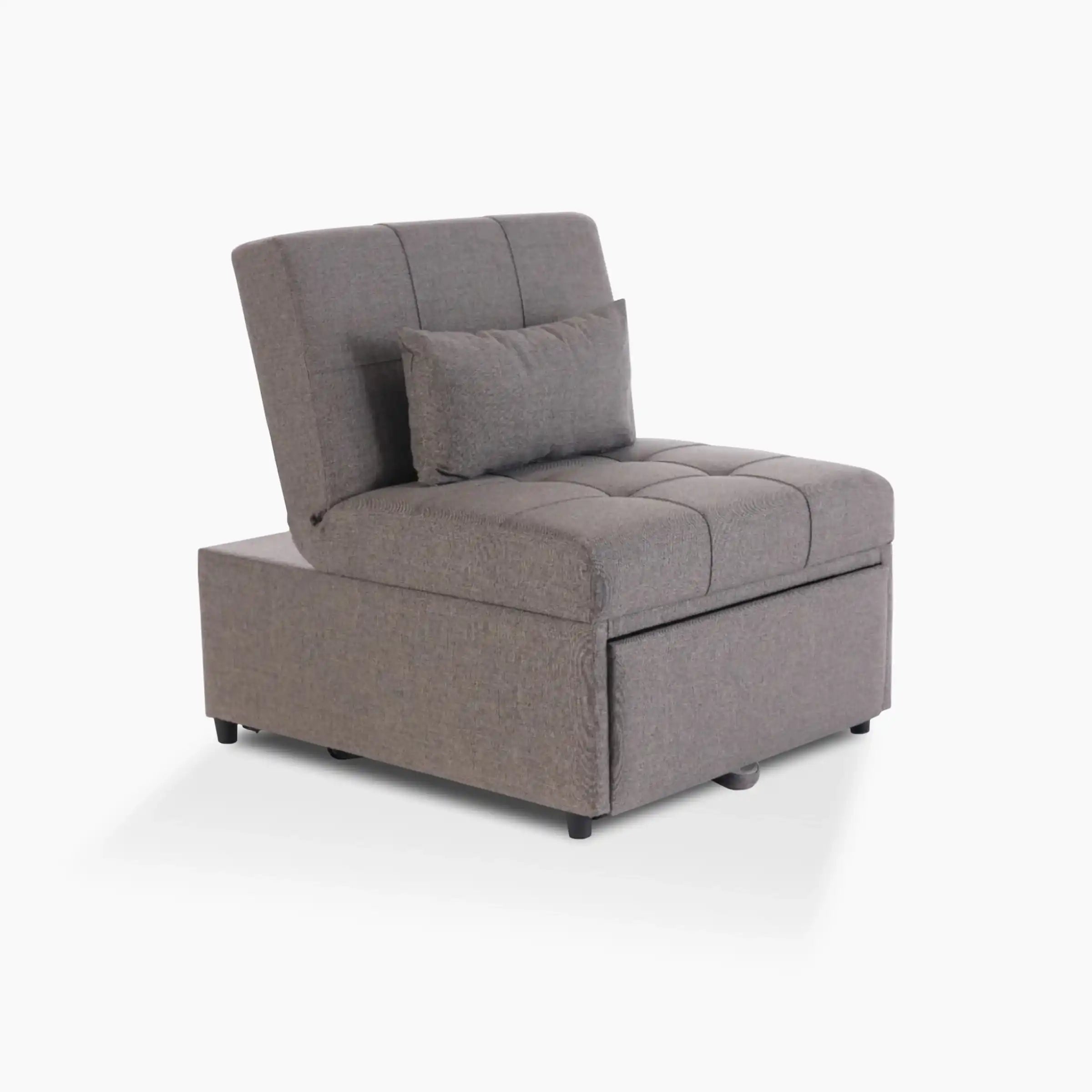Mello Pull Out Sleeper Chair with Reclining Back Corvet Grey - Best Buy Furniture