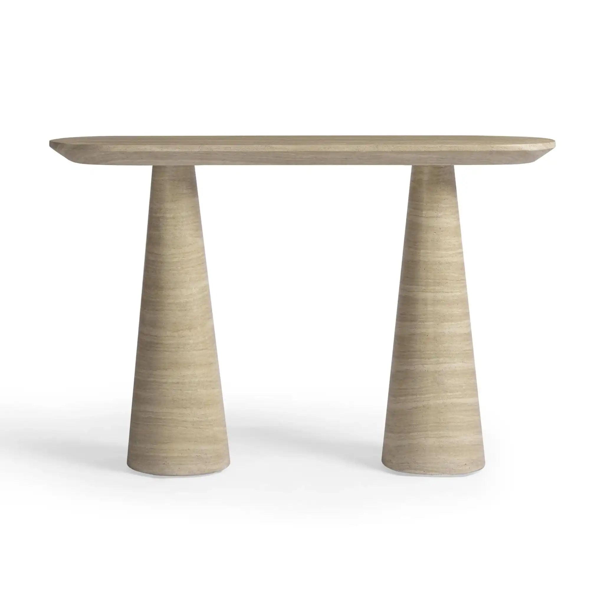Sandra - Indoor / Outdoor Console Table - Travertine - Best Buy Furniture