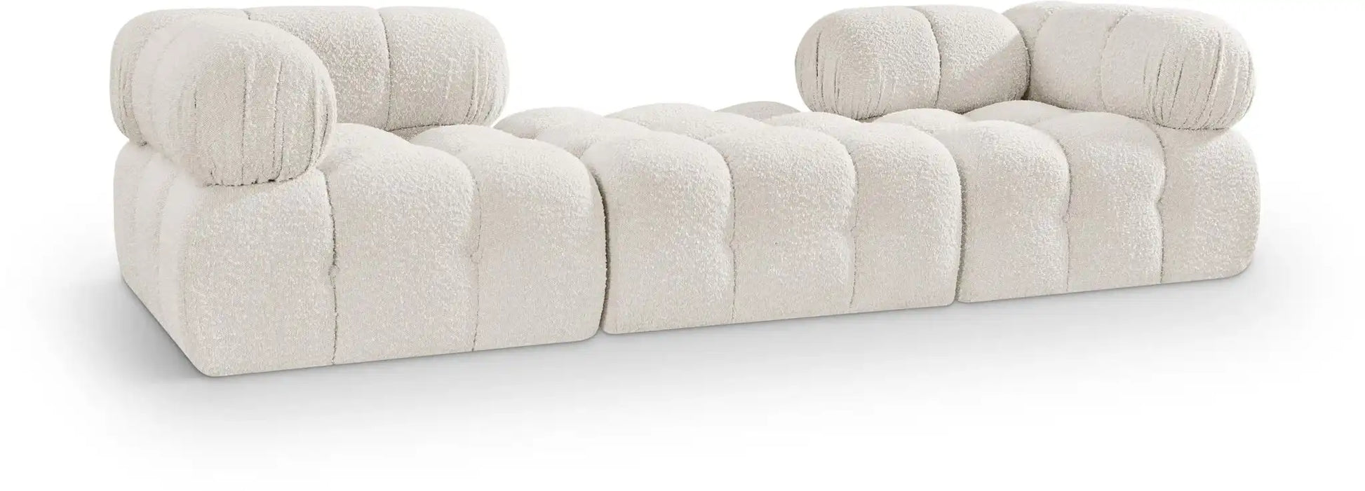 Ames - 3 Piece Boucle Modular Sofa With 1 Backless Seat - Best Buy Furniture