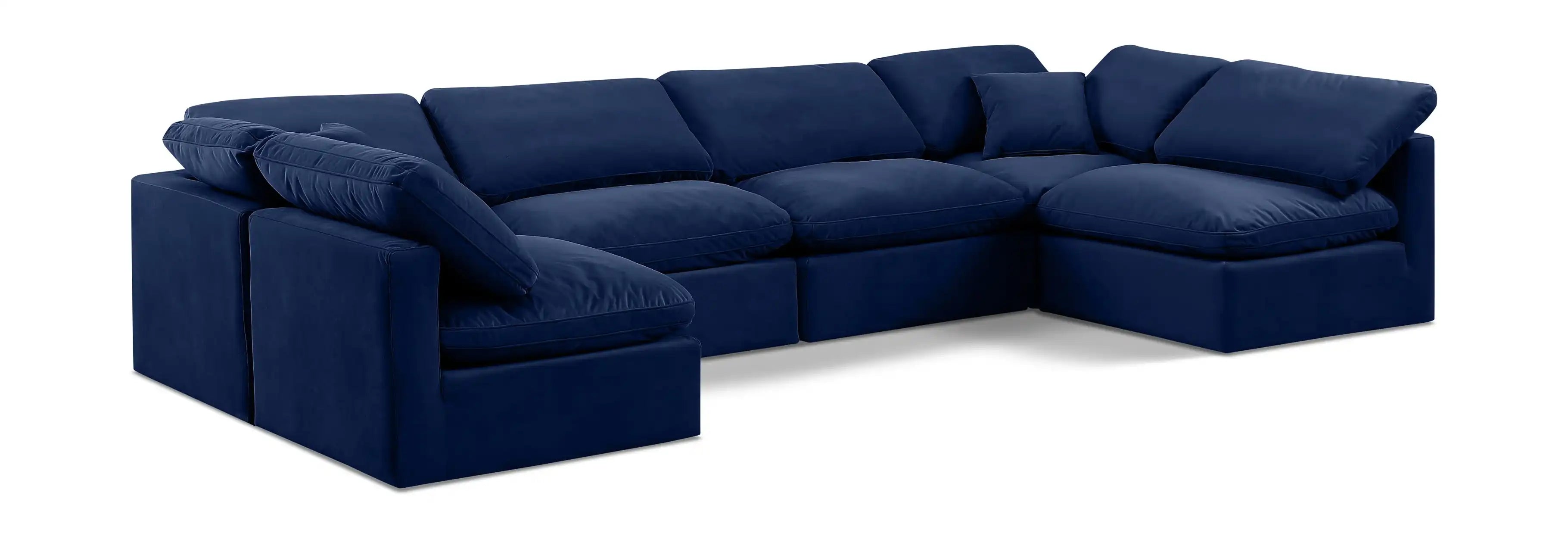 Indulge - Velvet 6 Piece Modular U-Shaped Sectional - Best Buy Furniture