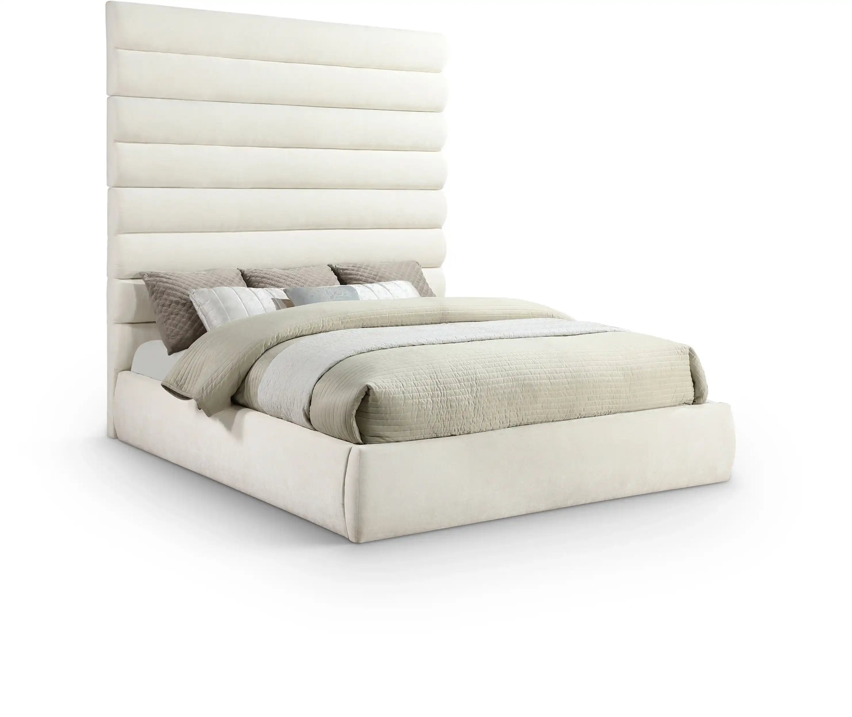 Adam - Chenille Fabric Bed With 89" Headboard - Best Buy Furniture