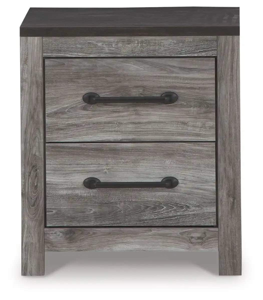 Bronyan - Two Drawer Night Stand - Dark Gray - Best Buy Furniture