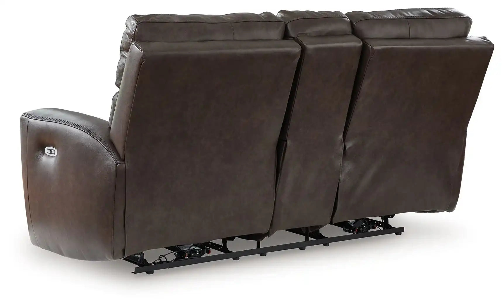 Crossplex - Power Reclining Loveseat / Console / Adjustable Headrest - Smoke - Best Buy Furniture