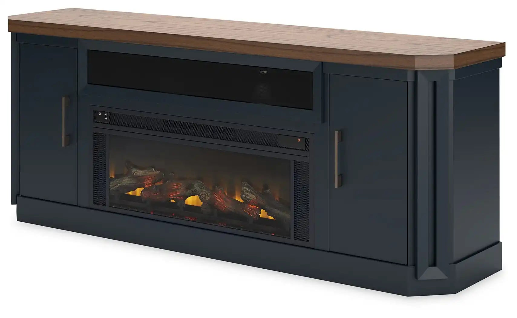 Landocken - 83" TV Stand With Electric Fireplace - Two-tone - Best Buy Furniture