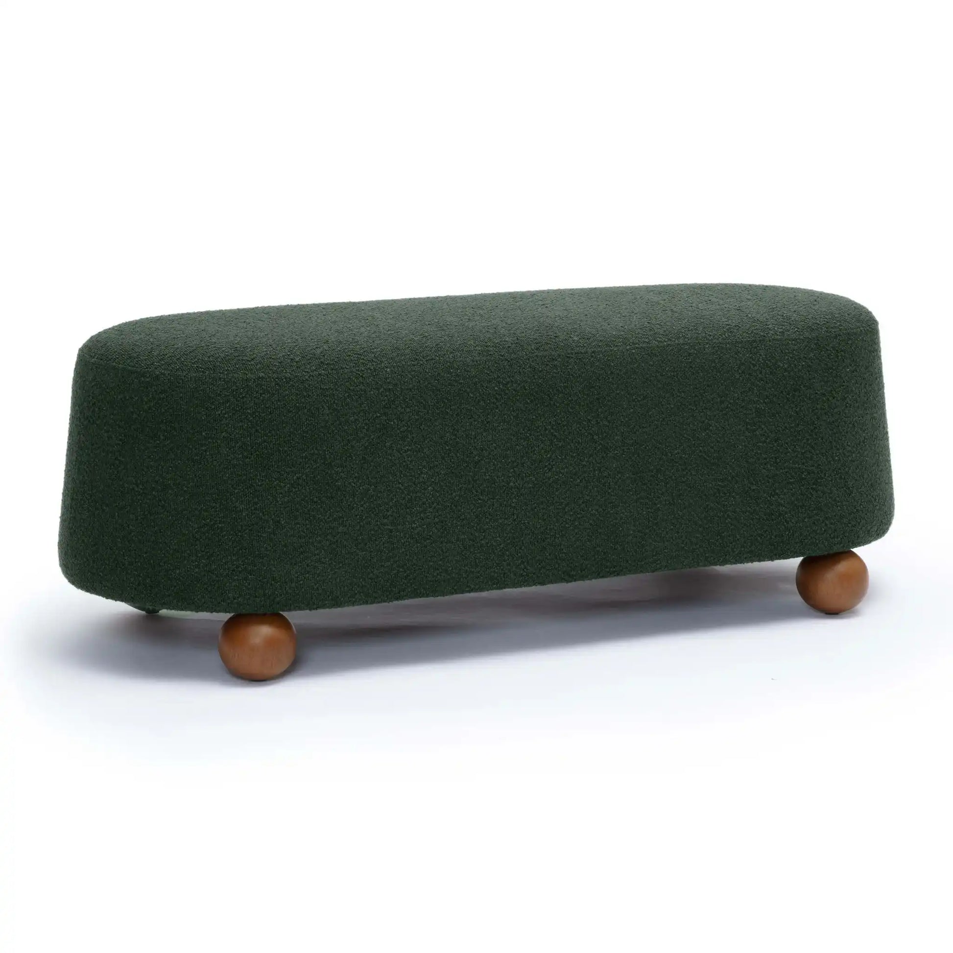 Jaine - Boucle Large Ottoman - Forest Green - Best Buy Furniture
