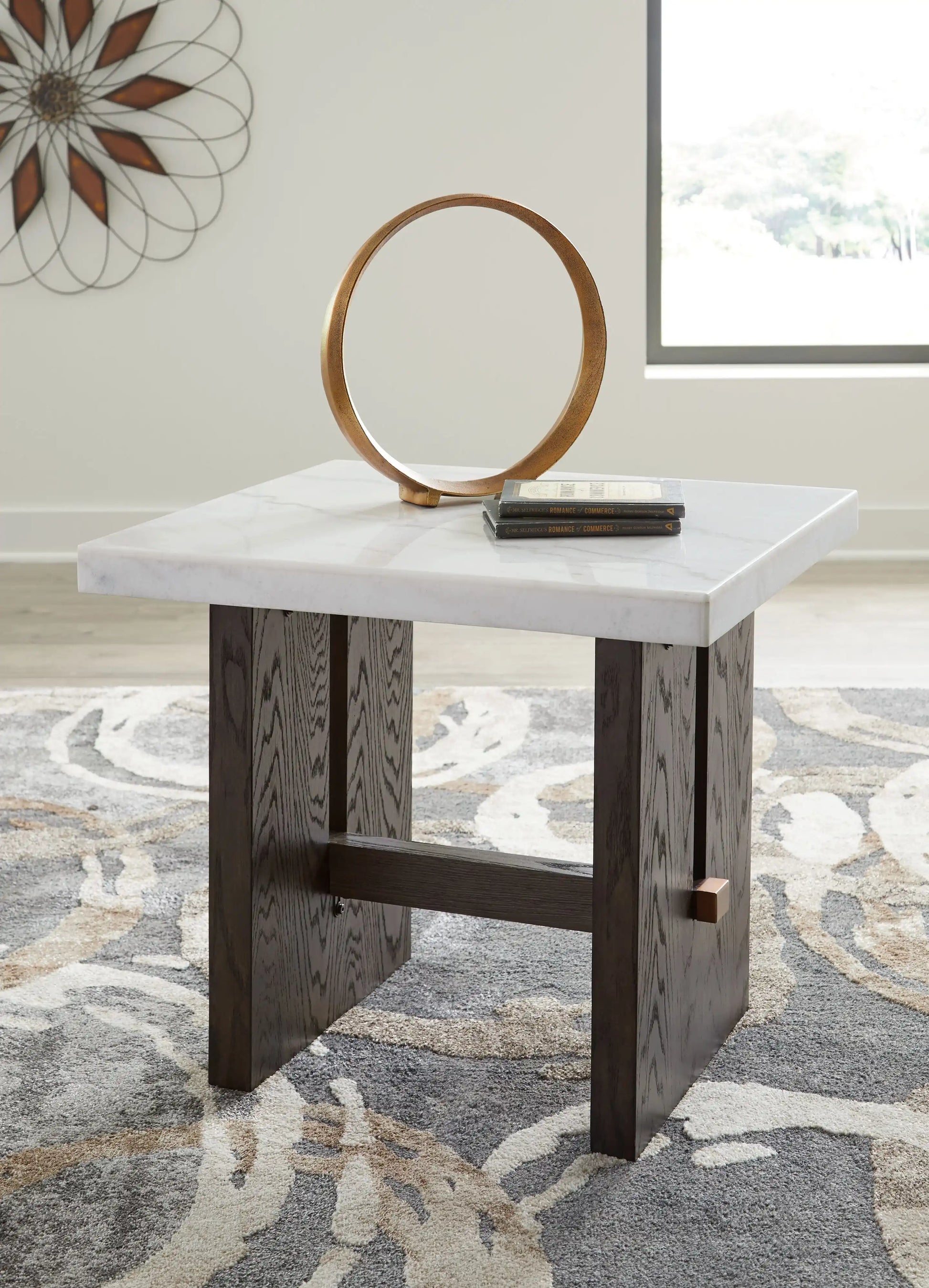Burkhaus - Rectangular End Table - White / Dark Brown - Best Buy Furniture