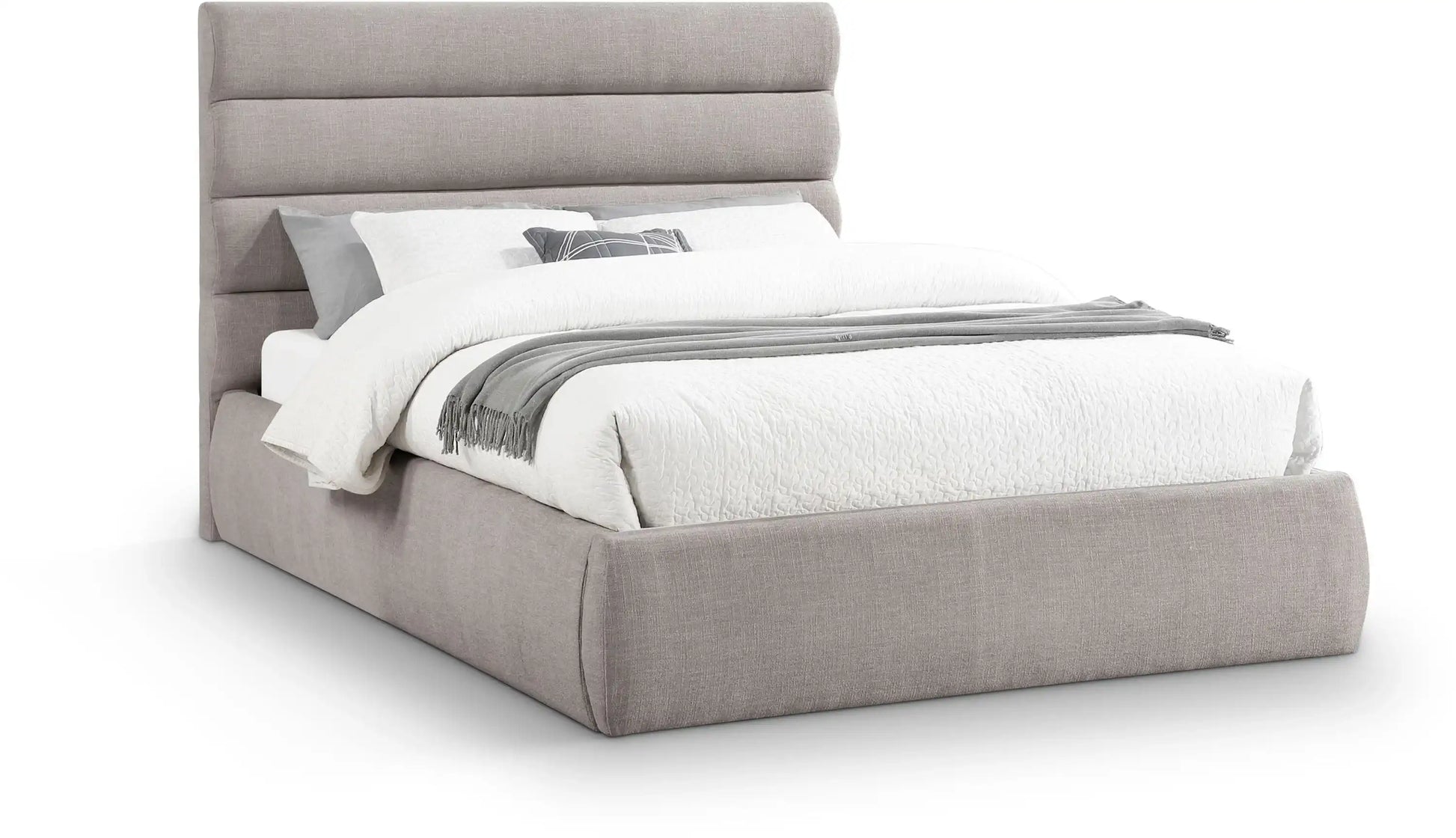 Adam - Linen Fabric Bed With 52" Headboard - Best Buy Furniture