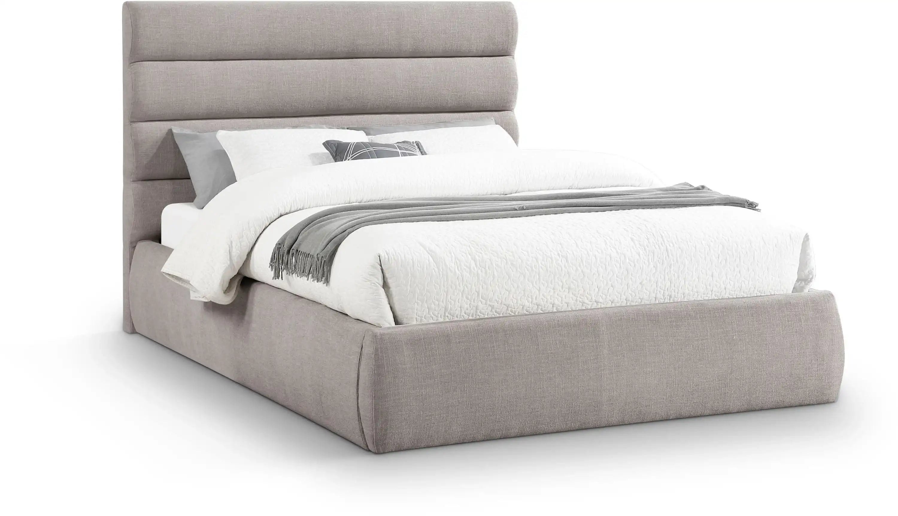 Adam - Linen Fabric Bed With 52" Headboard - Best Buy Furniture