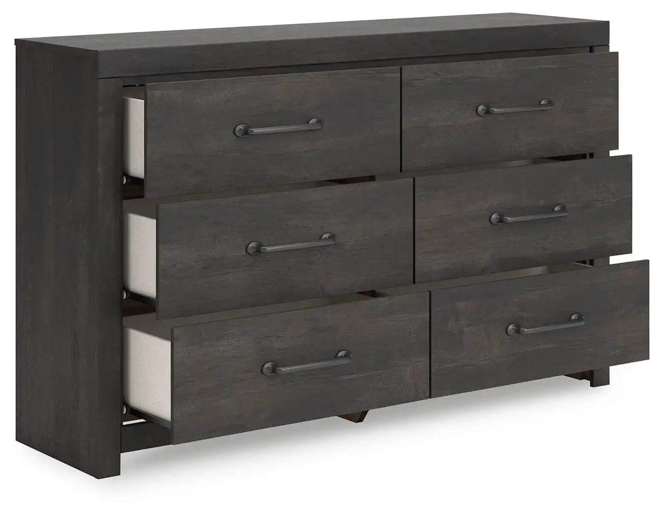 Hollivern - Six Drawer Dresser - Dark Gray - Best Buy Furniture