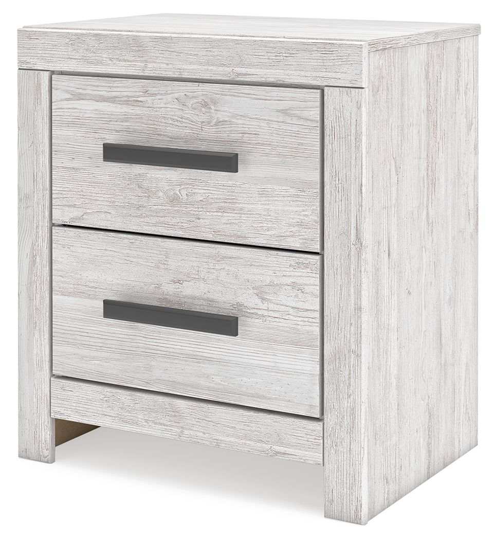 Cayboni - Two Drawer Night Stand - Whitewash - Best Buy Furniture