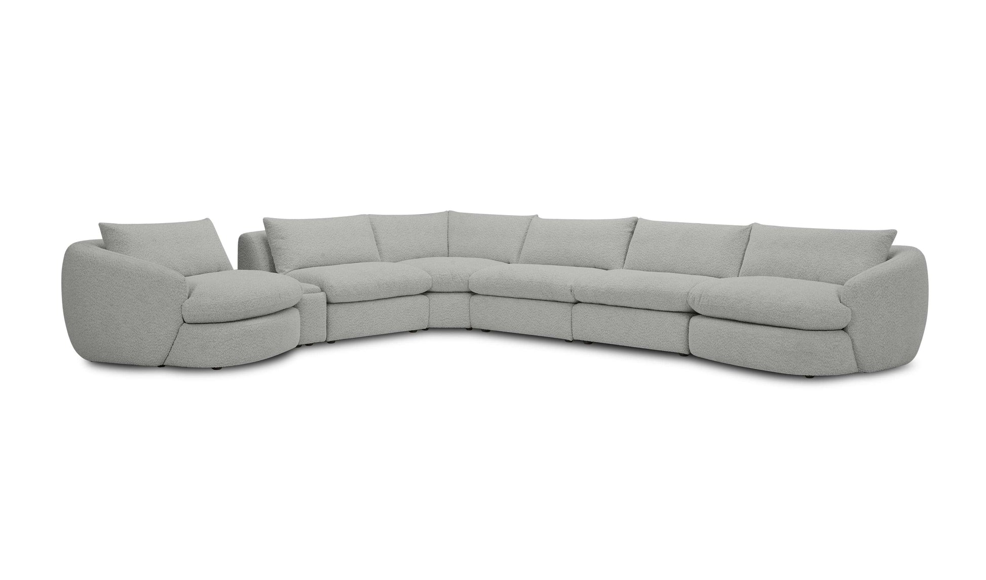 Azelea 5-Piece Modular Sectional – Soft-Touch Bouclé with Goose Feather Fill - Best Buy Furniture