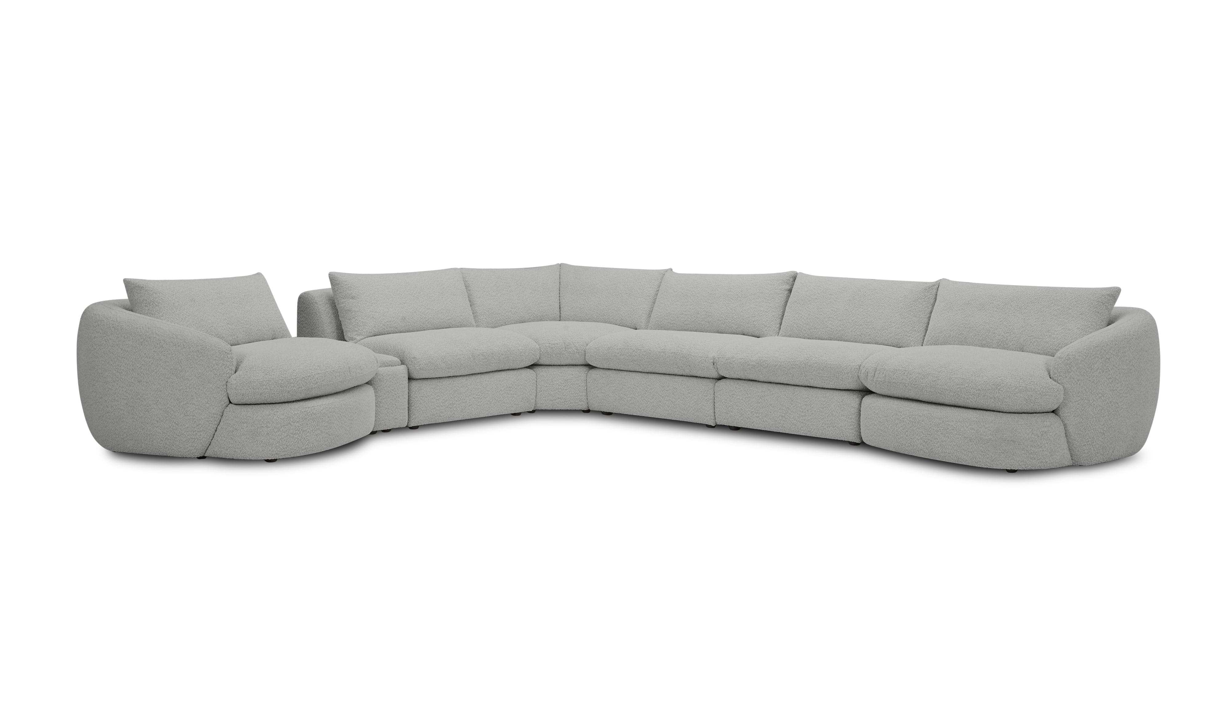 Azelea 5-Piece Modular Sectional – Soft-Touch Bouclé with Goose Feather Fill - Best Buy Furniture
