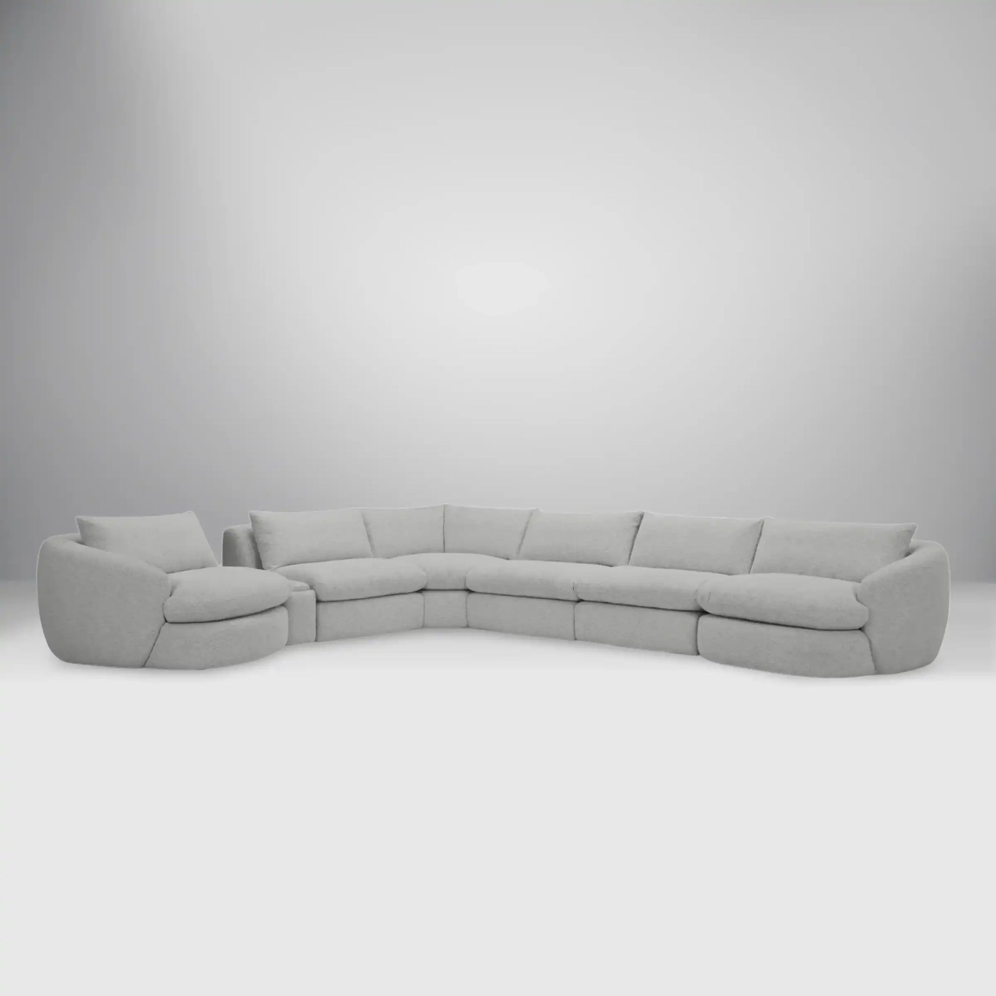 Azelea 5-Piece Modular Sectional – Soft-Touch Bouclé with Goose Feather Fill - Best Buy Furniture