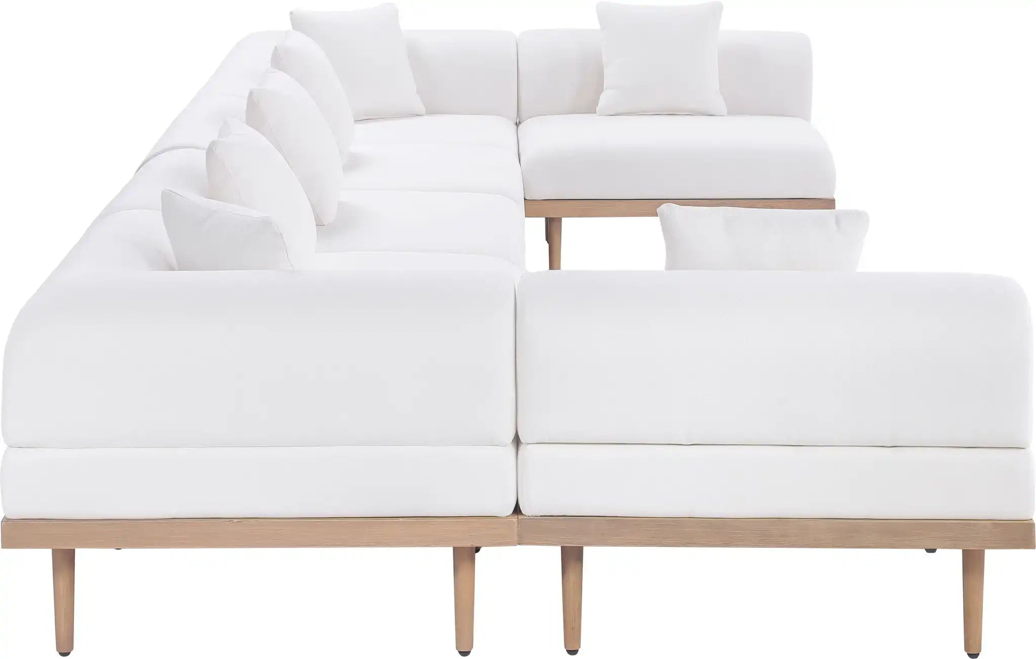 Laguna - 7 Piece Resilient Water Resistant Fabric 142" Upholstered Outdoor Patio Modular Sectional