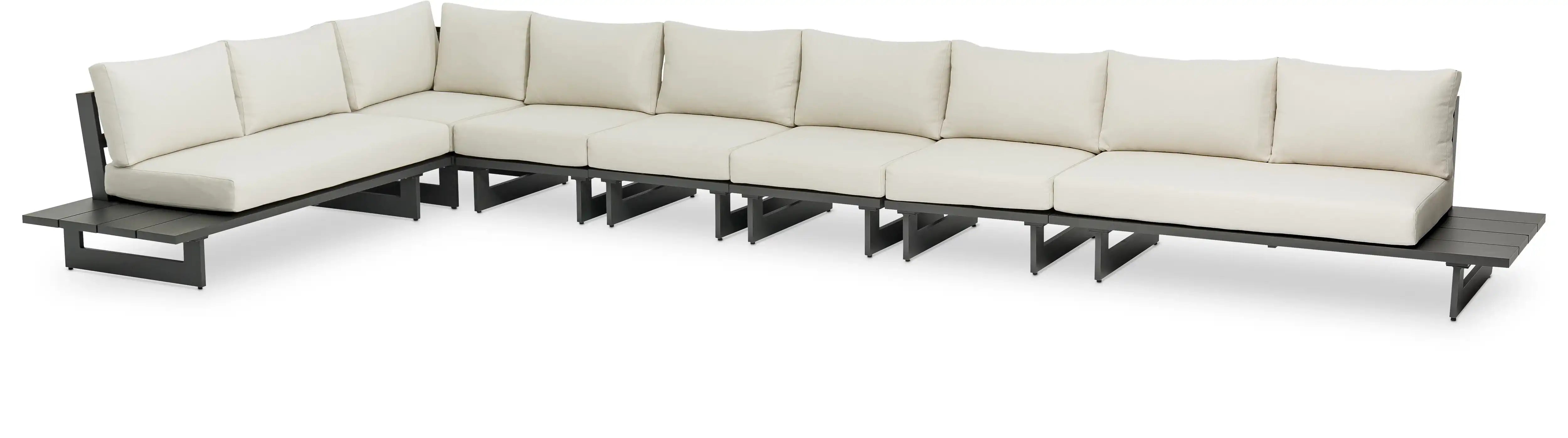 Maldives - 7 Piece Water Resistant Outdoor Patio Modular Sectional With Gray Base - Best Buy Furniture