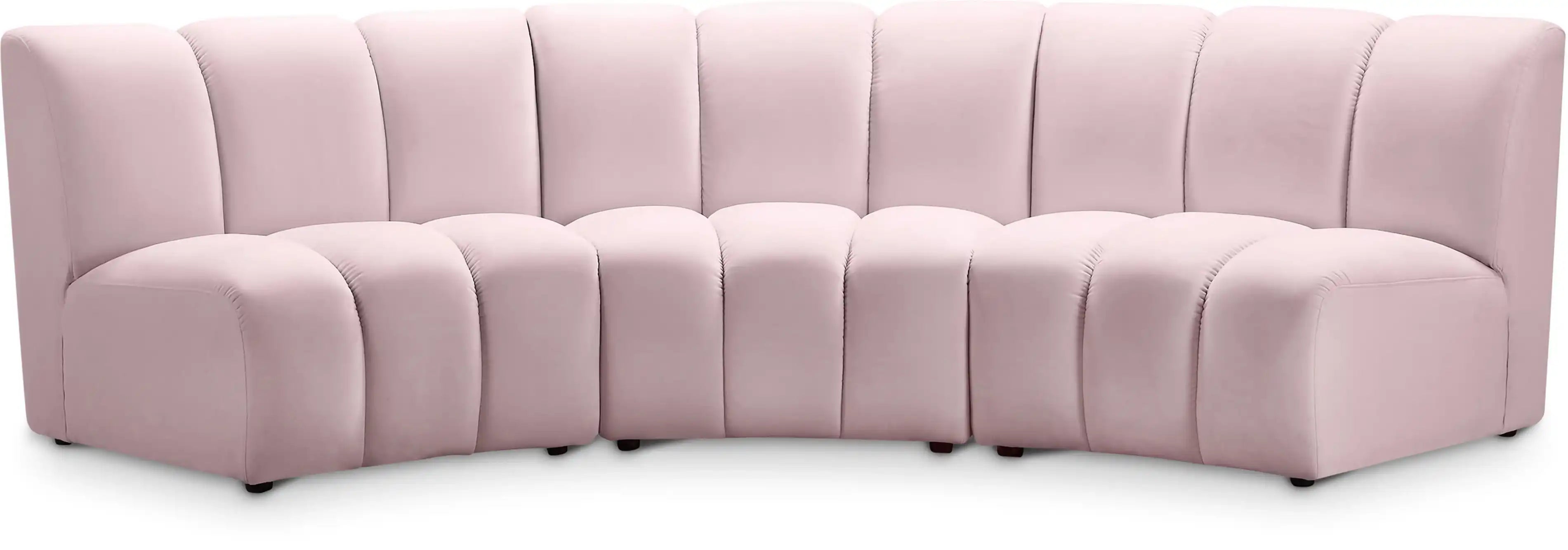 Infinity - 3 Piece Velvet Modular Sectional - Best Buy Furniture