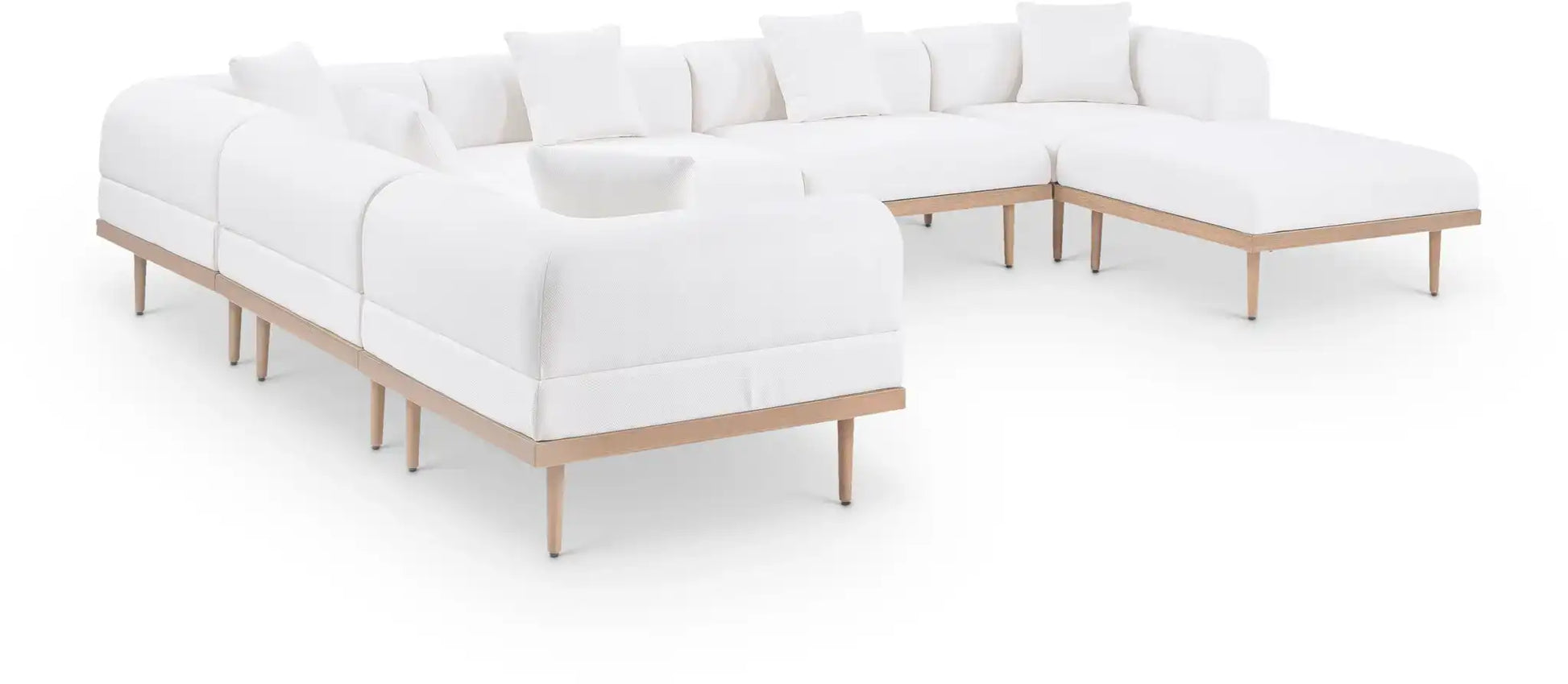 Laguna - 7 Piece Resilient Water Resistant Fabric 142" Upholstered Outdoor Patio Modular Sectional - Best Buy Furniture
