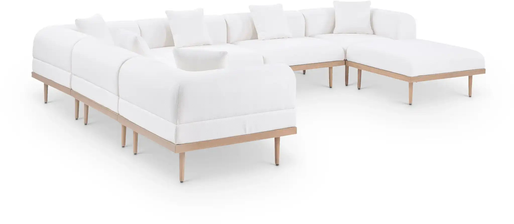 Laguna - 7 Piece Resilient Water Resistant Fabric 142" Upholstered Outdoor Patio Modular Sectional - Best Buy Furniture