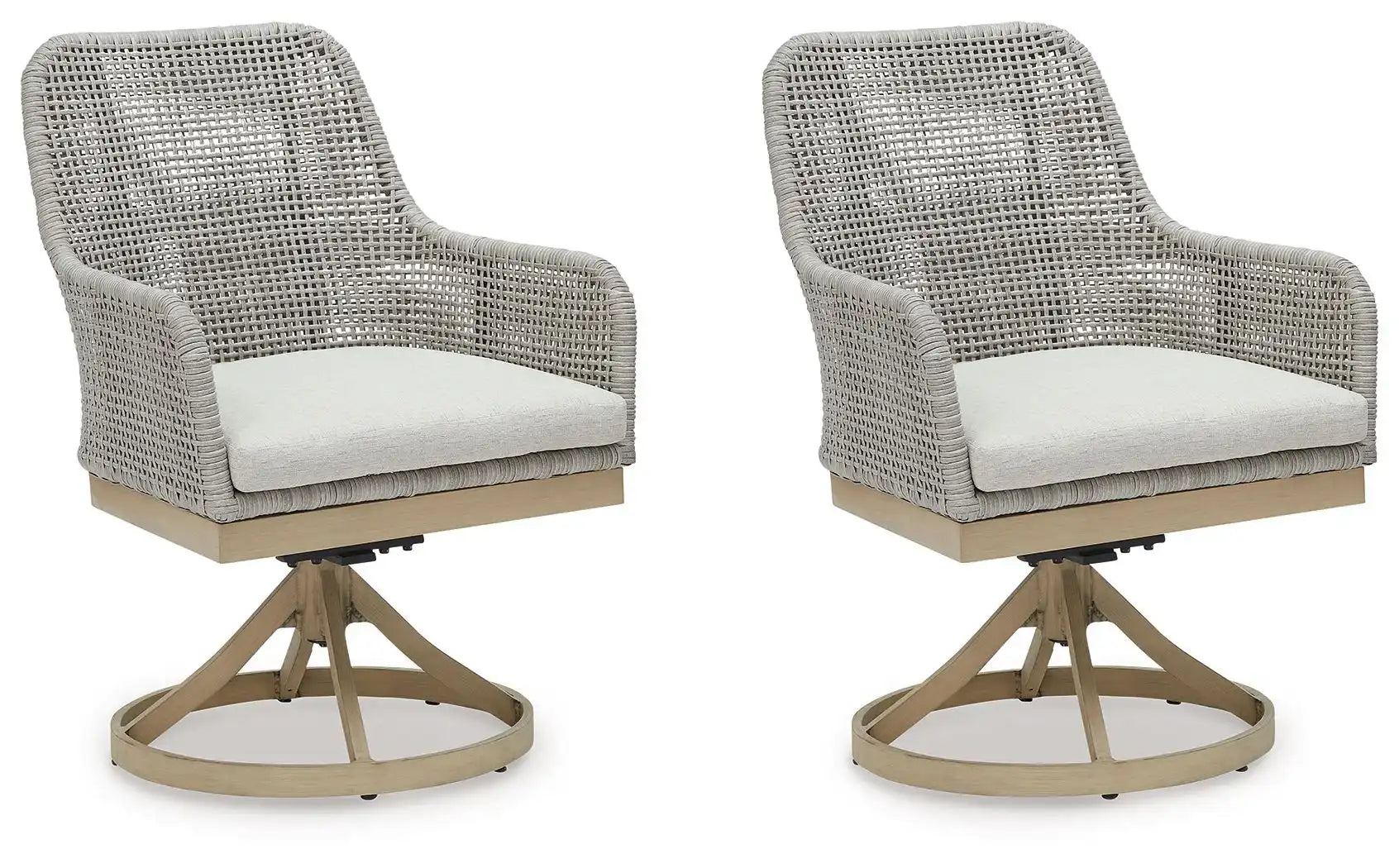 Seton Creek - Swivel Chair With Cushion (Set of 2) - Gray - Best Buy Furniture