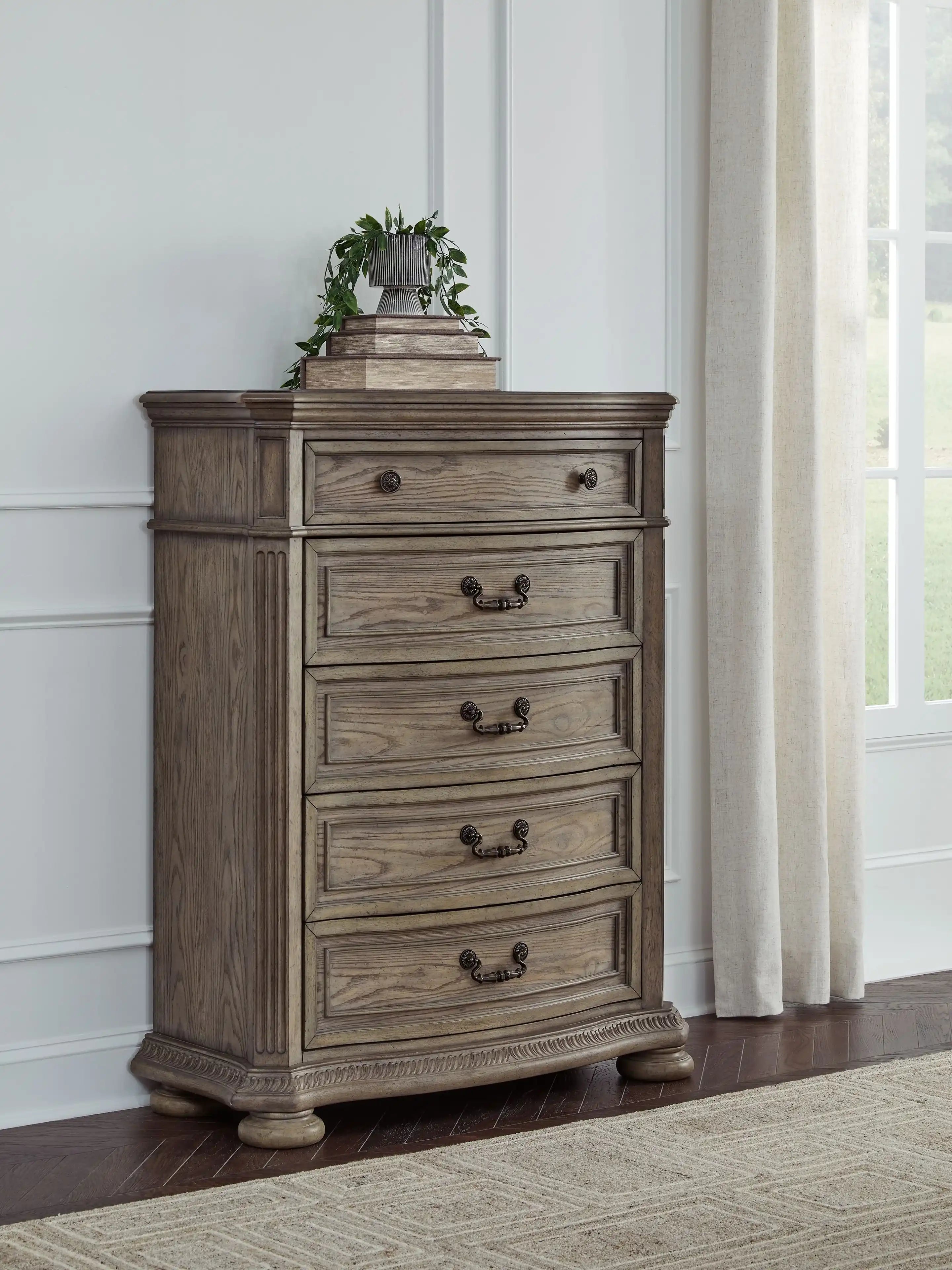Ardenfield - Five Drawer Chest - Light Brown - Best Buy Furniture