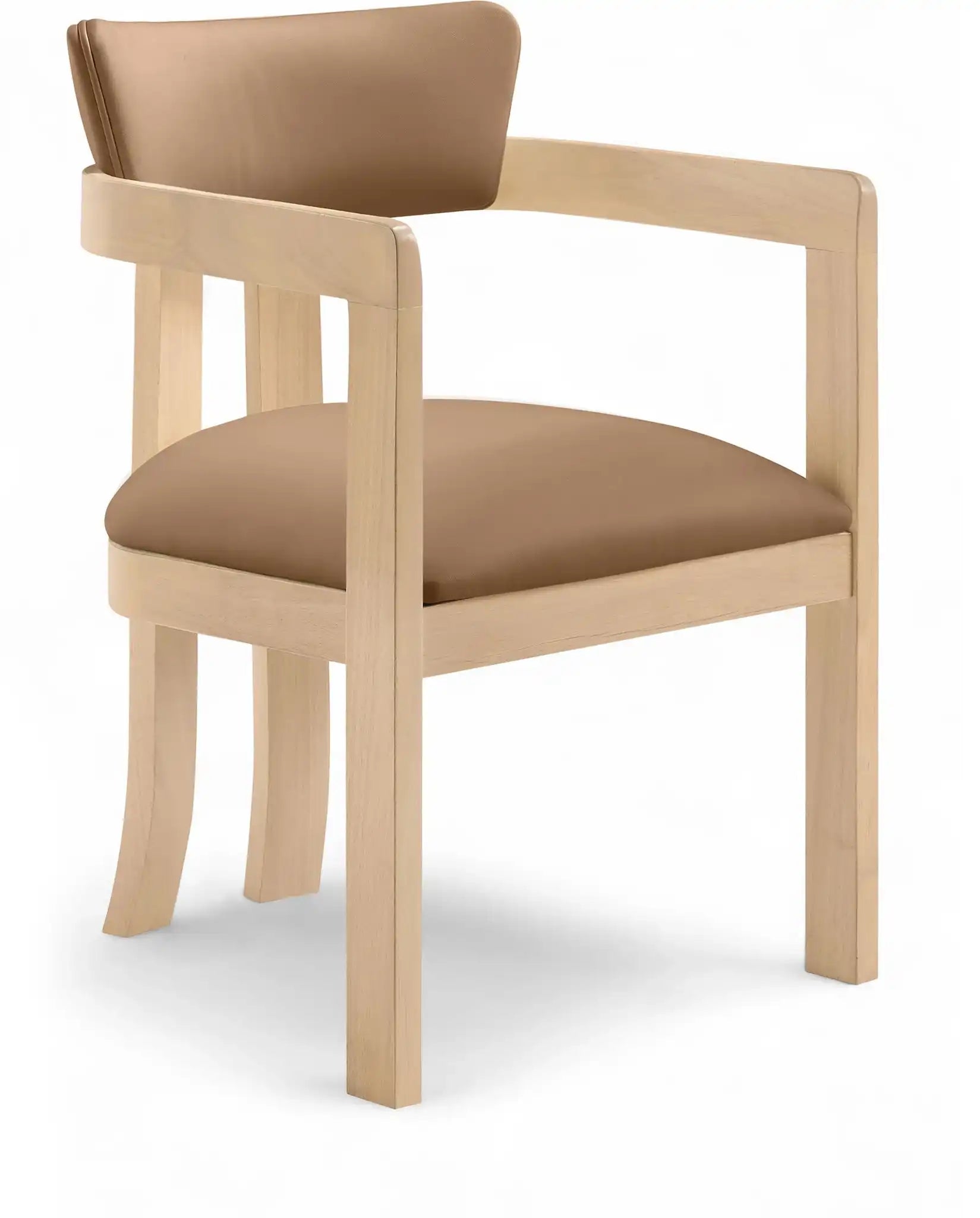Lavrin - Vegan Leather Dining Arm Chair (Set of 2) - Natural Base - Best Buy Furniture