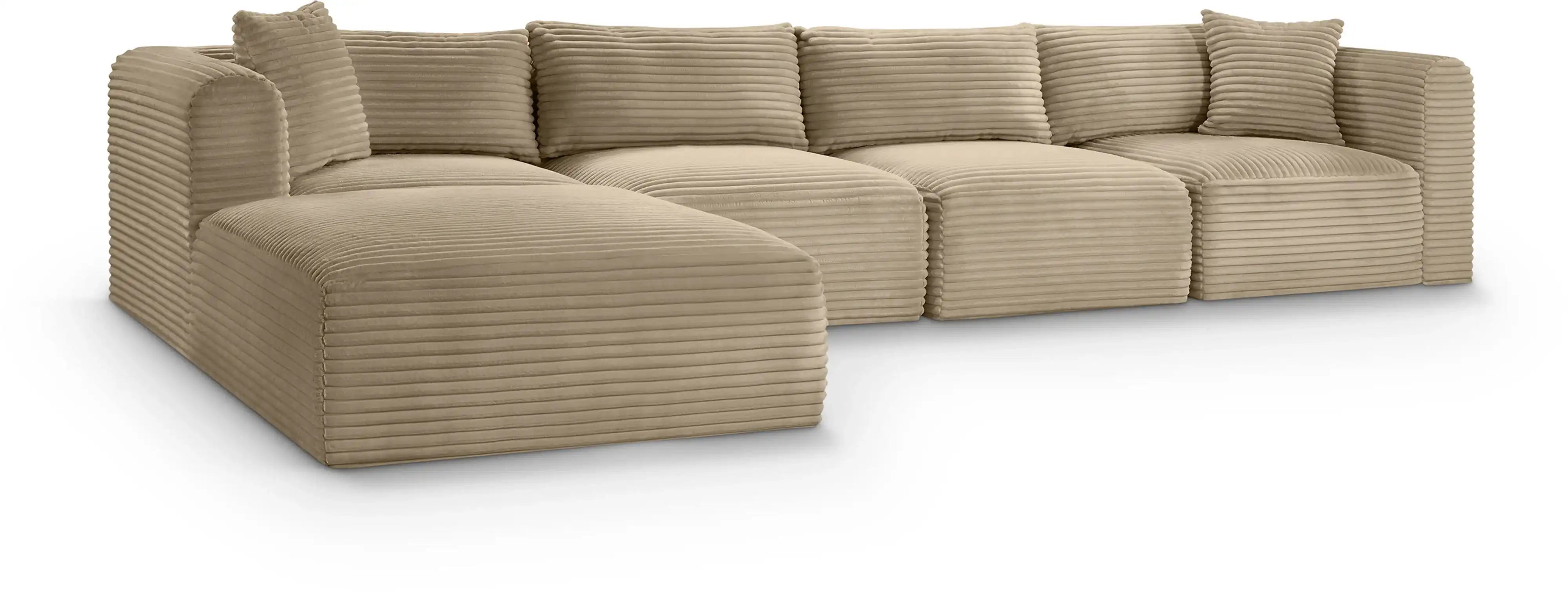Shaggy - Fabric 5 Piece Modular Sectional With Ottoman - Best Buy Furniture