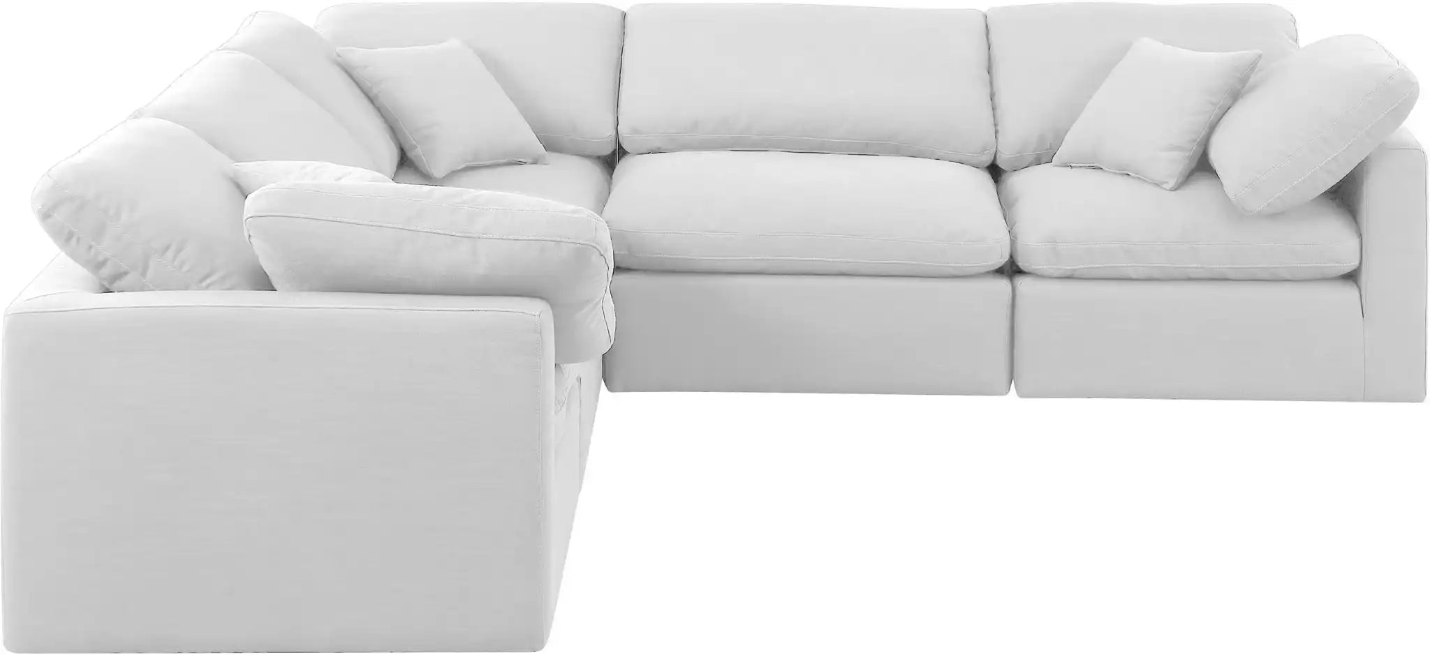 Indulge - Linen 5 Piece Modular Corner Sectional - White