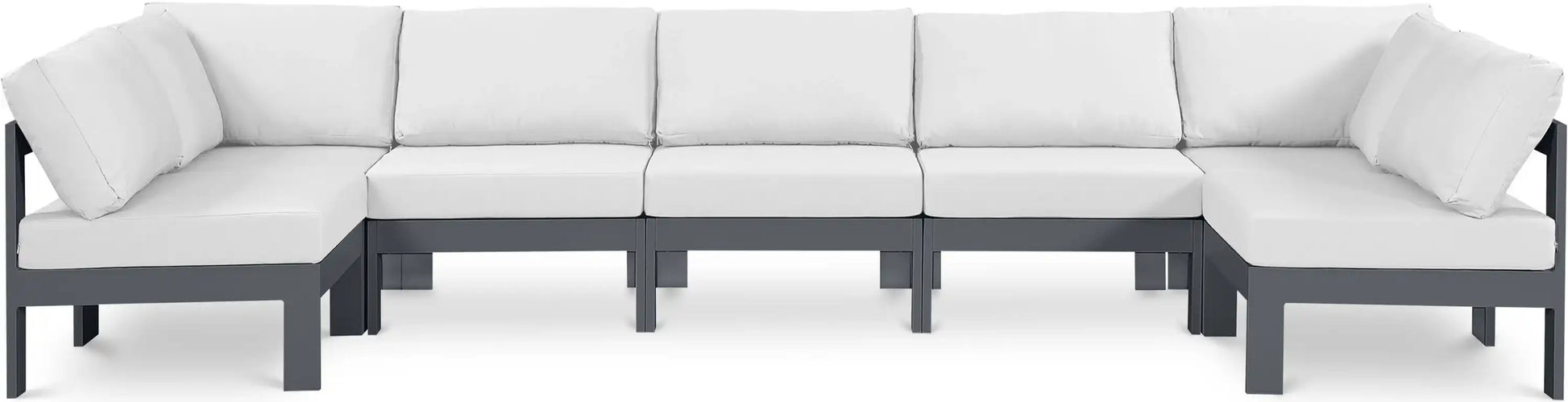 Nizuc - Outdoor Patio 7 Piece Modular Sectional With Gray Frame - Best Buy Furniture
